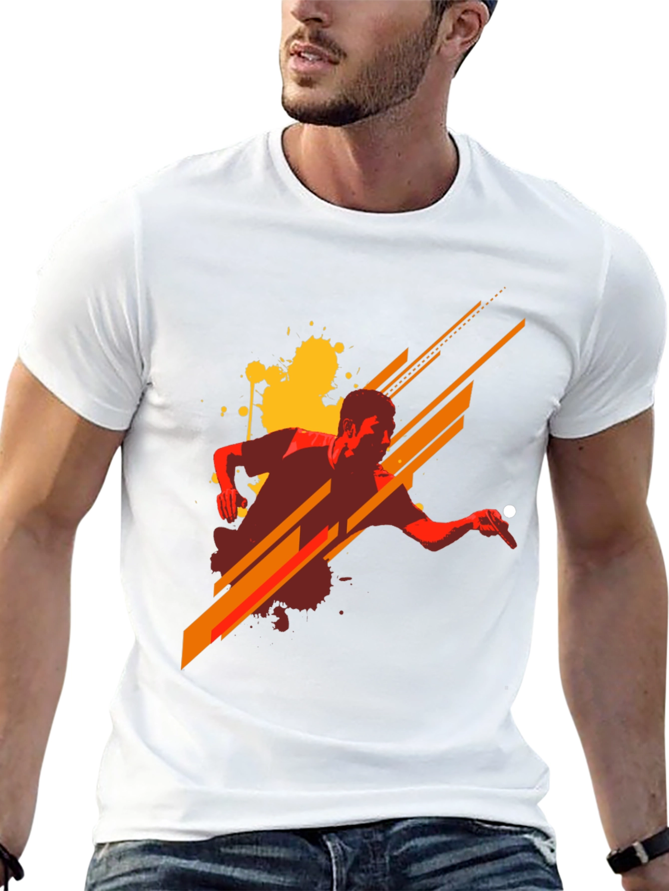 Stylish Graphic Tee - Table Tennis Design