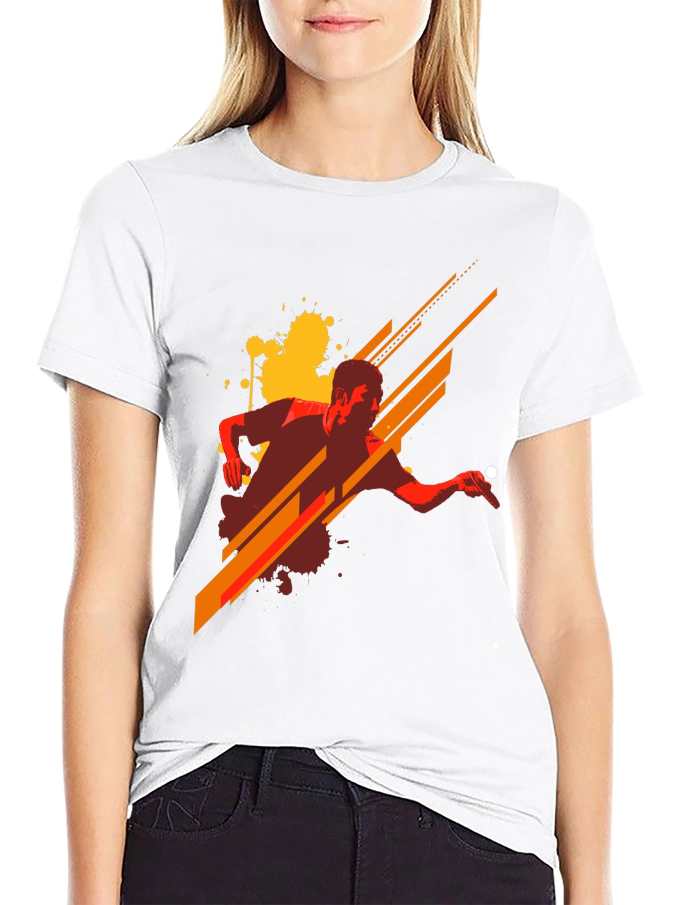 Stylish Graphic Tee - Table Tennis Design