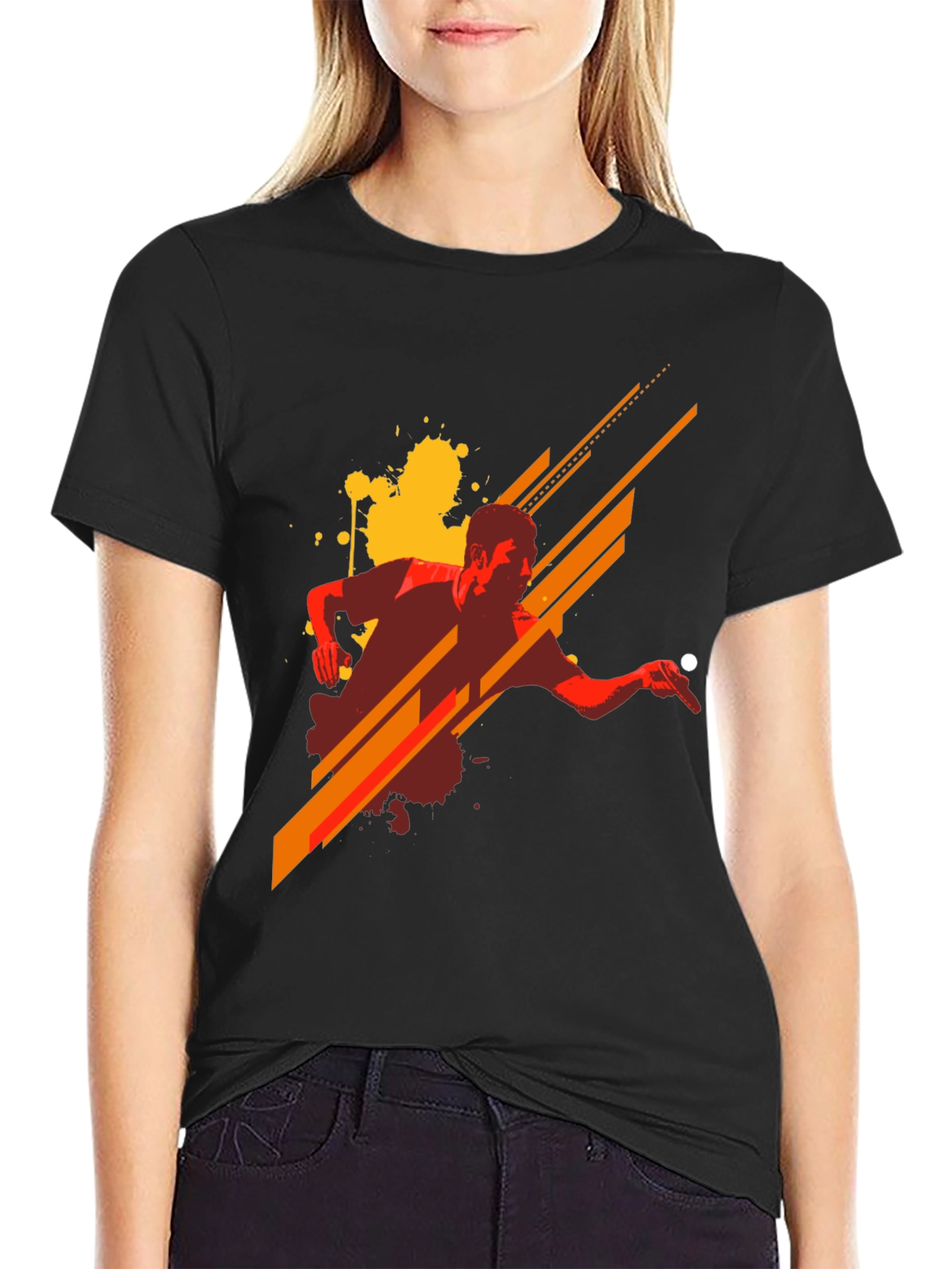 Stylish Graphic Tee - Table Tennis Design