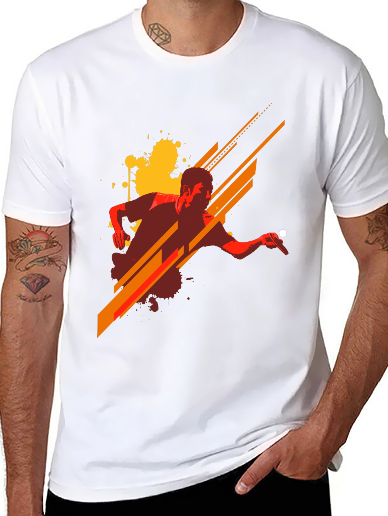 Stylish Graphic Tee - Table Tennis Design