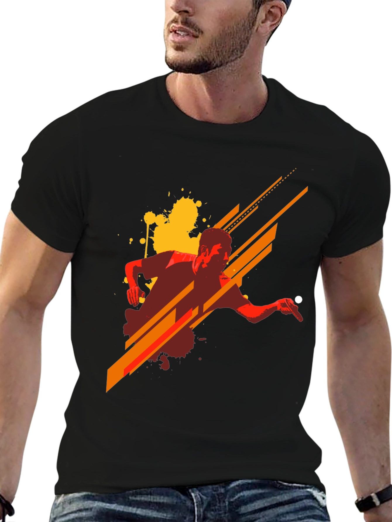 Stylish Graphic Tee - Table Tennis Design
