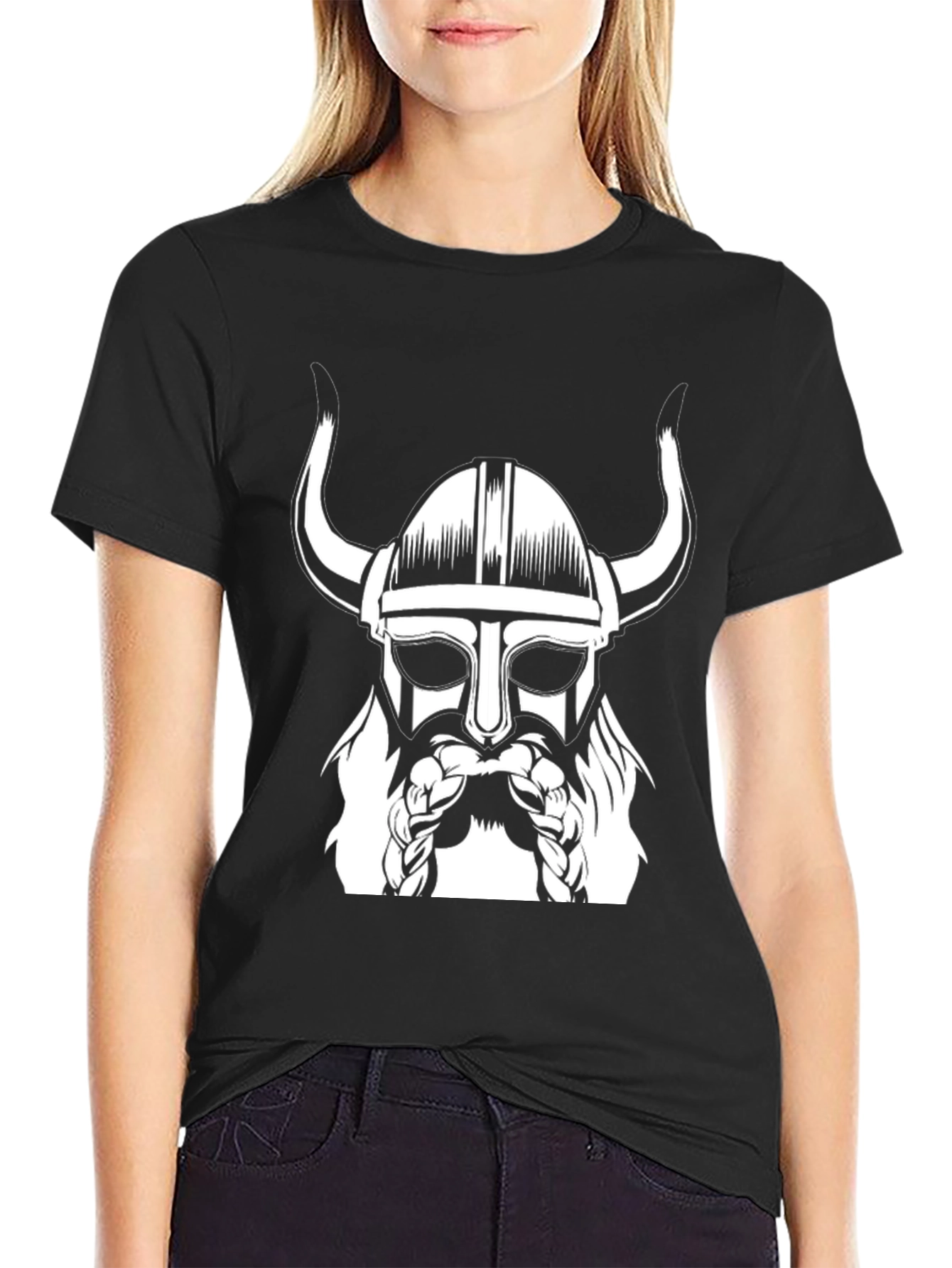 Viking Warrior Graphic Tee - Black