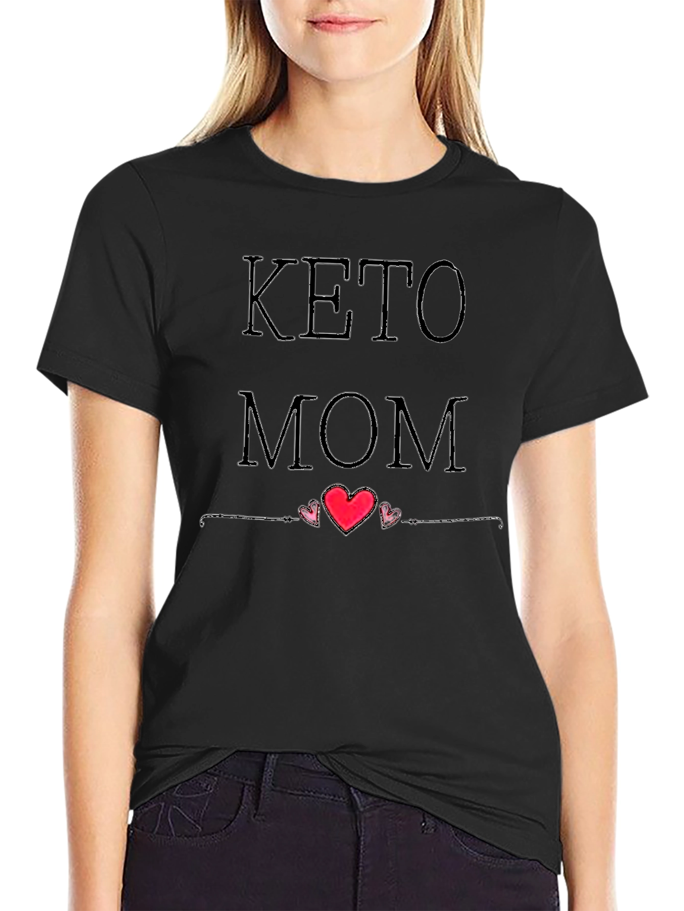 Keto Mom Black Graphic T-Shirt