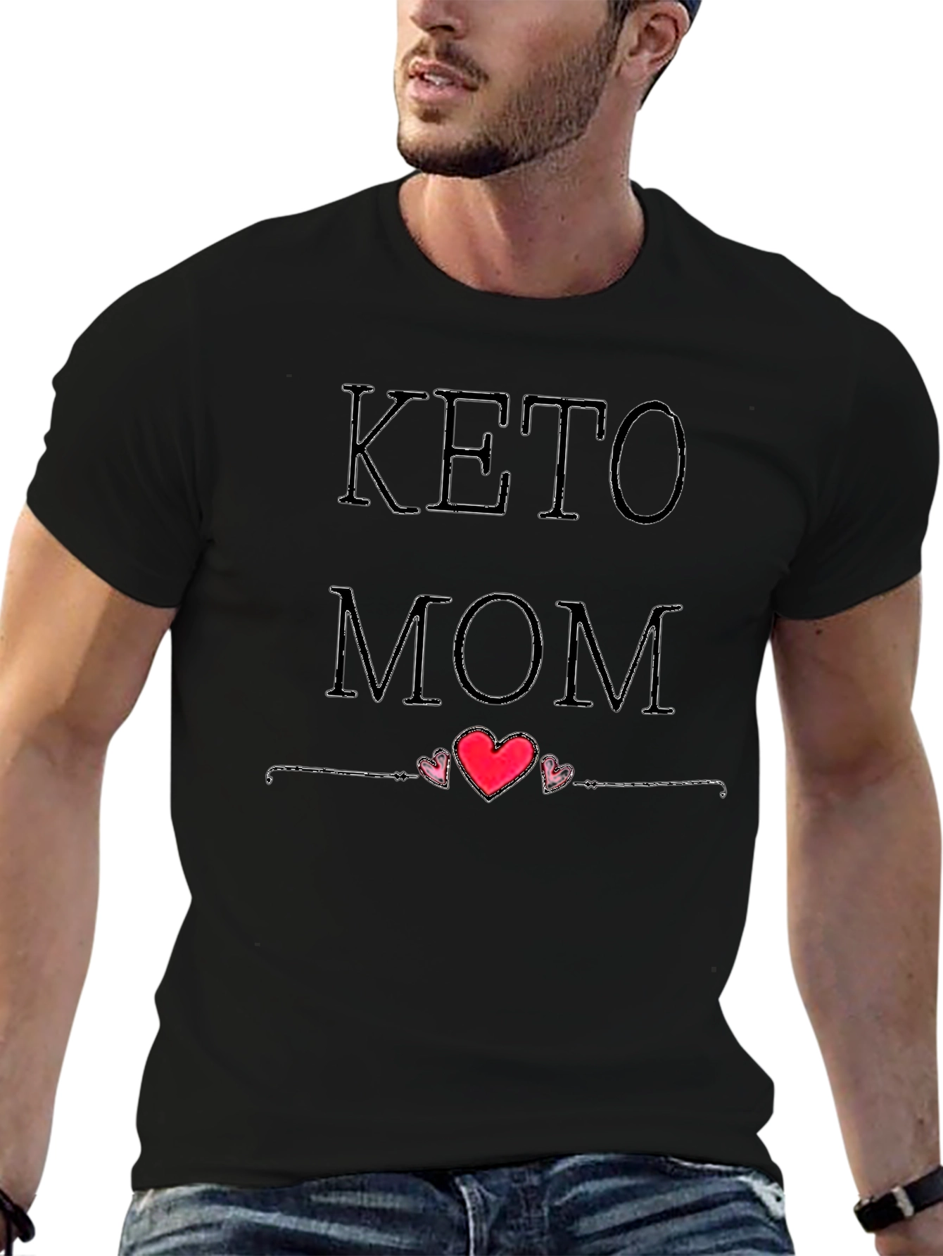 Keto Mom Black Graphic T-Shirt