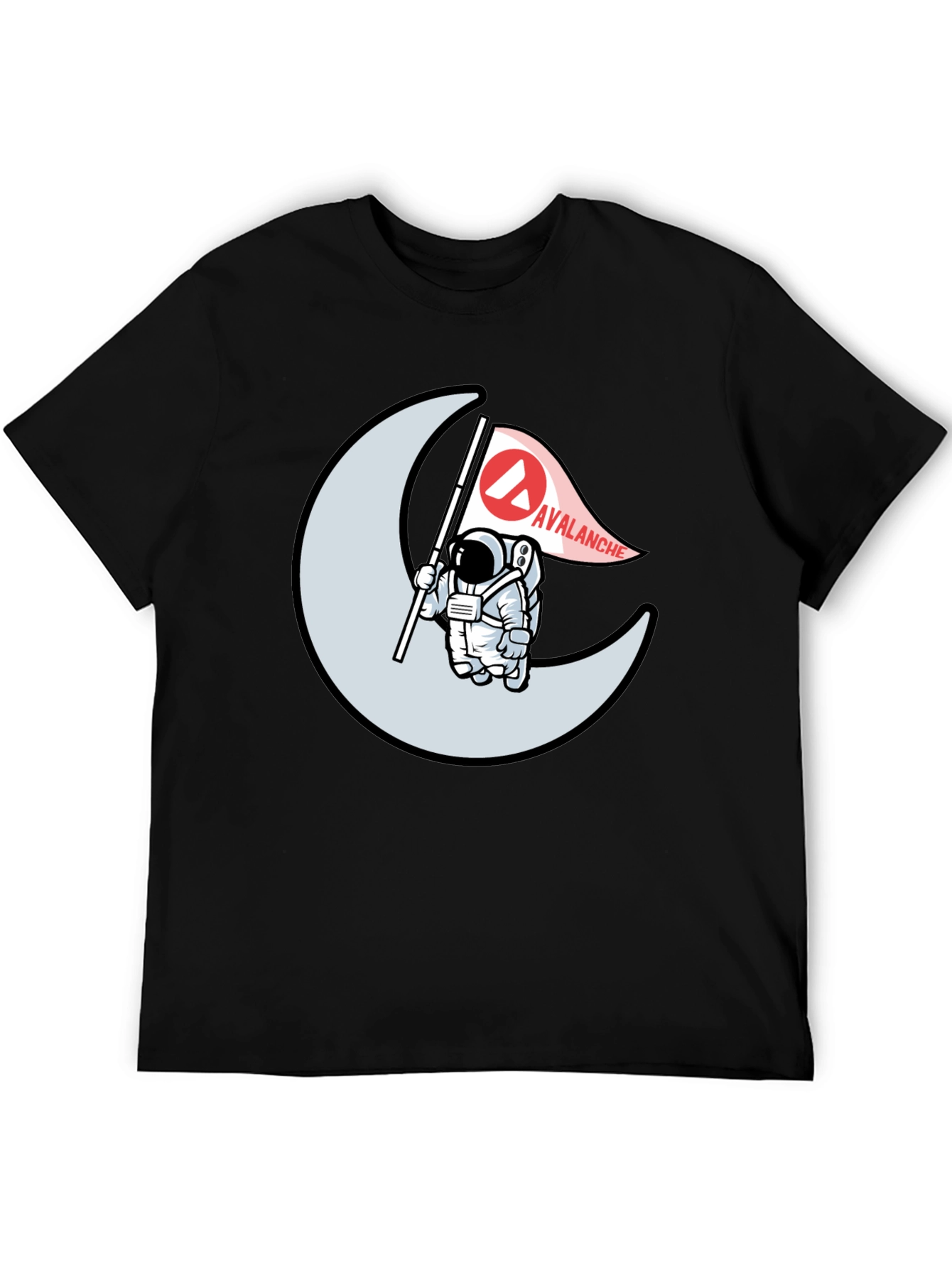 Avalanche Astronaut Moon Graphic Black T-Shirt