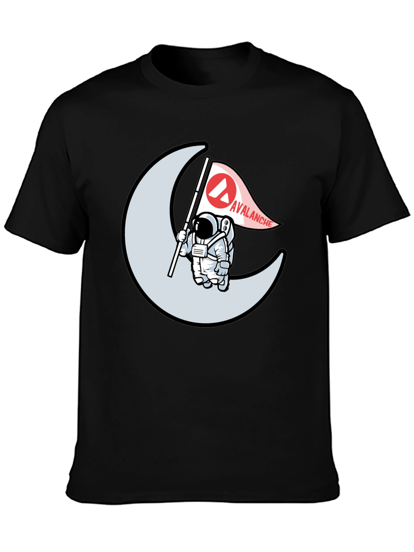 Avalanche Astronaut Moon Graphic Black T-Shirt