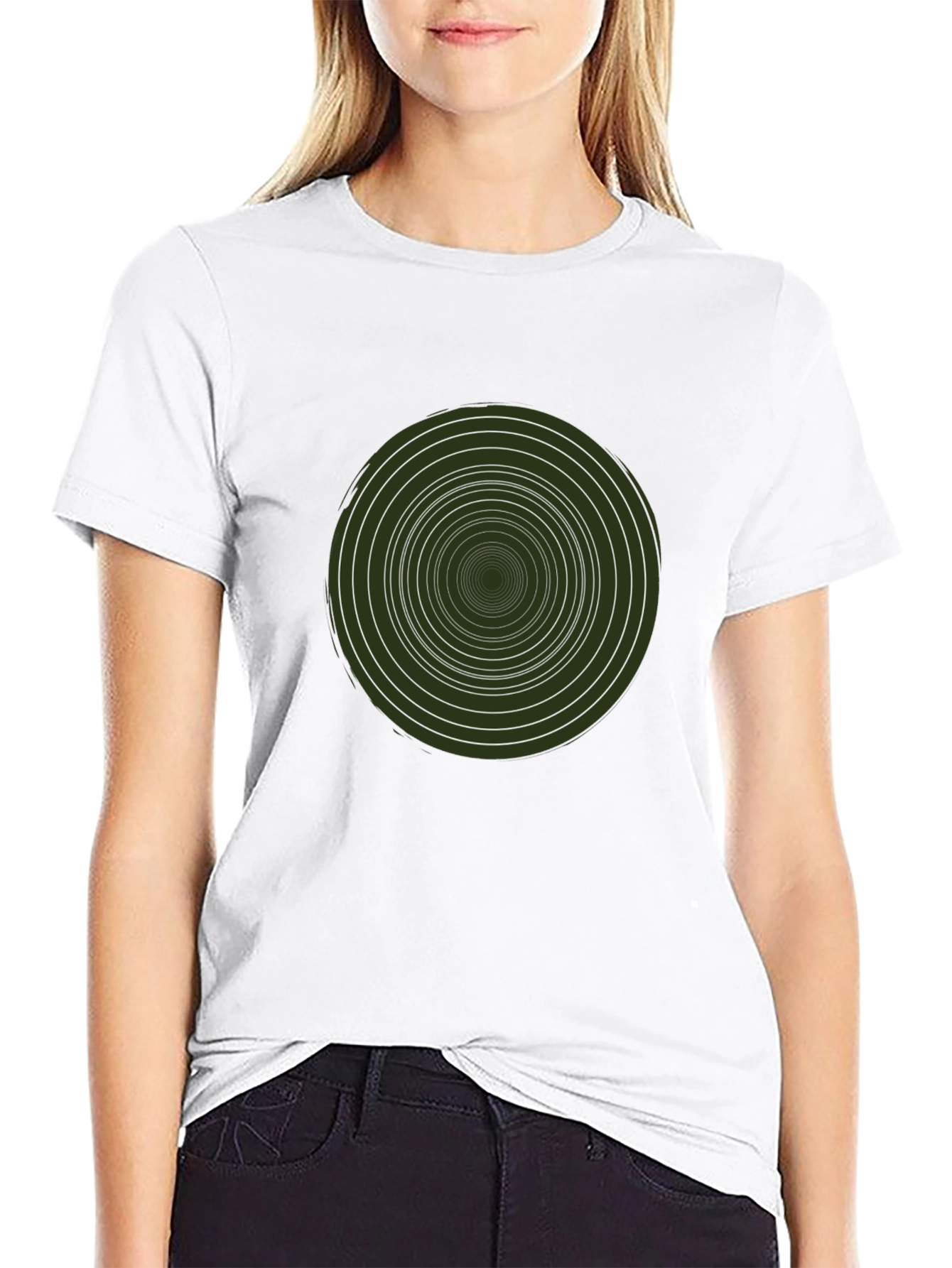 Hypnotic Circle Graphic Tee - Modern Style