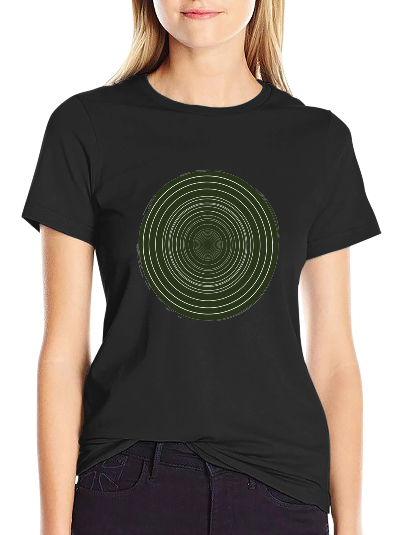 Hypnotic Circle Graphic Tee - Modern Style
