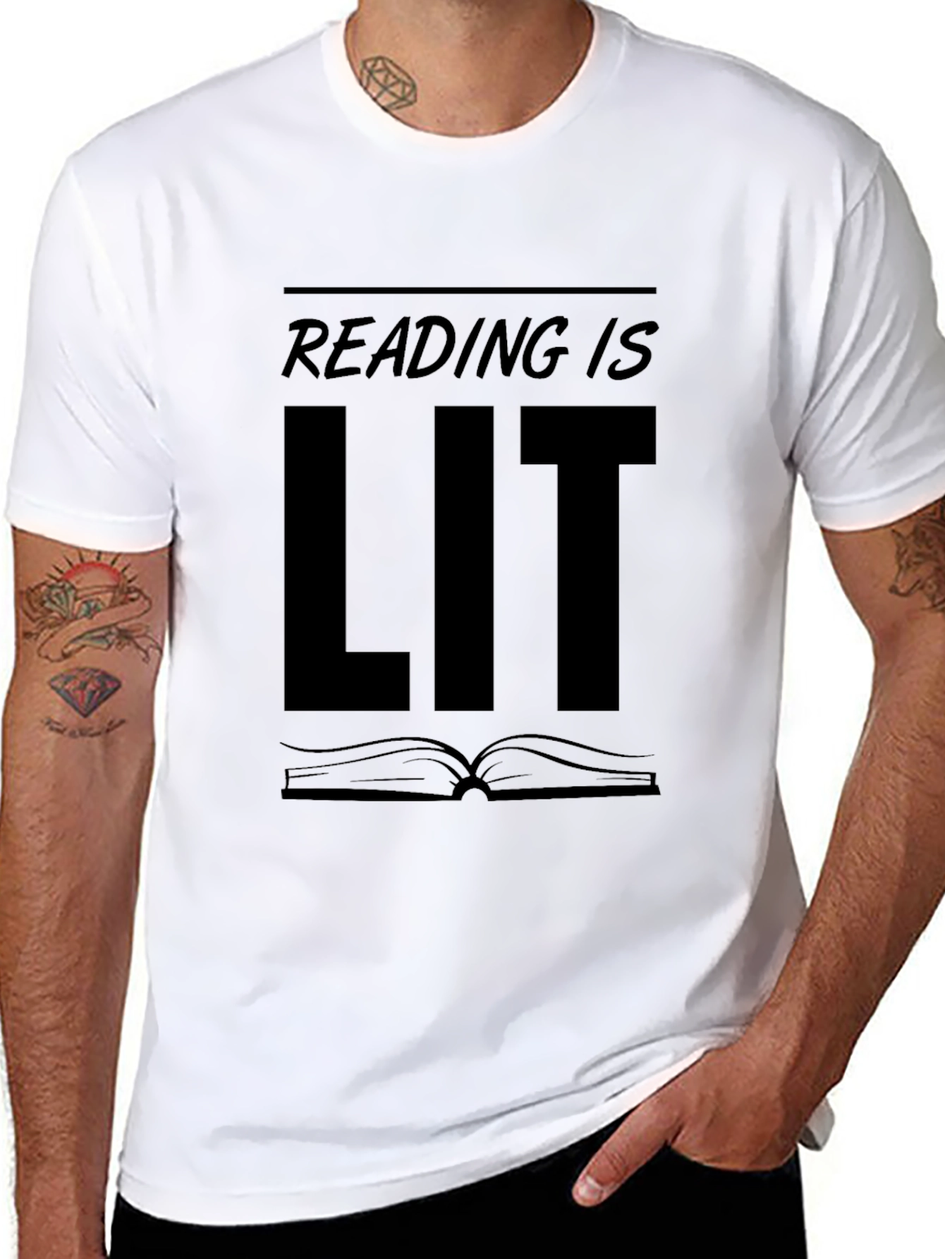 Reading is LIT Black Graphic T-Shirt