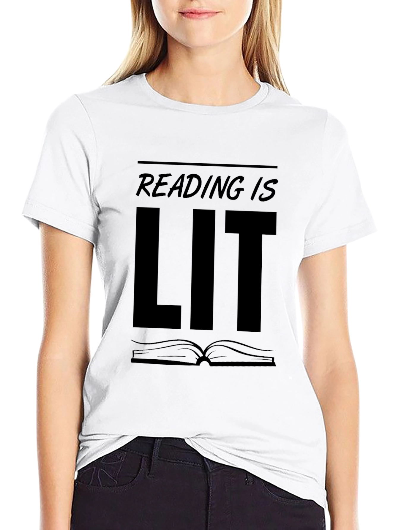Reading is LIT Black Graphic T-Shirt