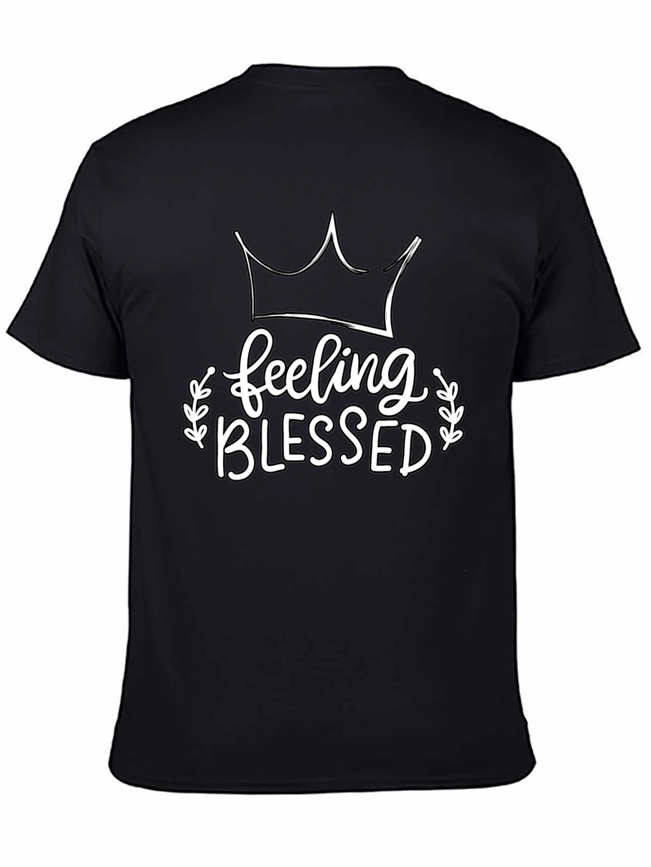 Feeling Blessed Graphic Tee - Black Casual T-Shirt