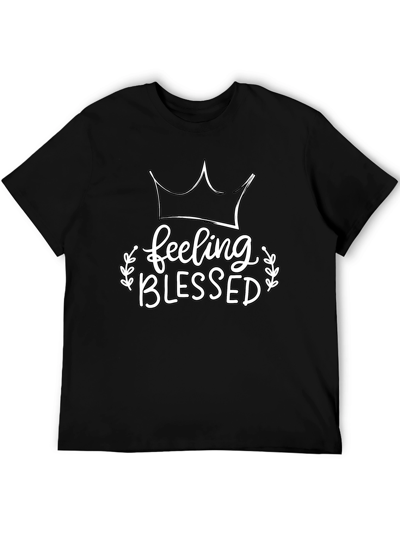 Feeling Blessed Graphic Tee - Black Casual T-Shirt
