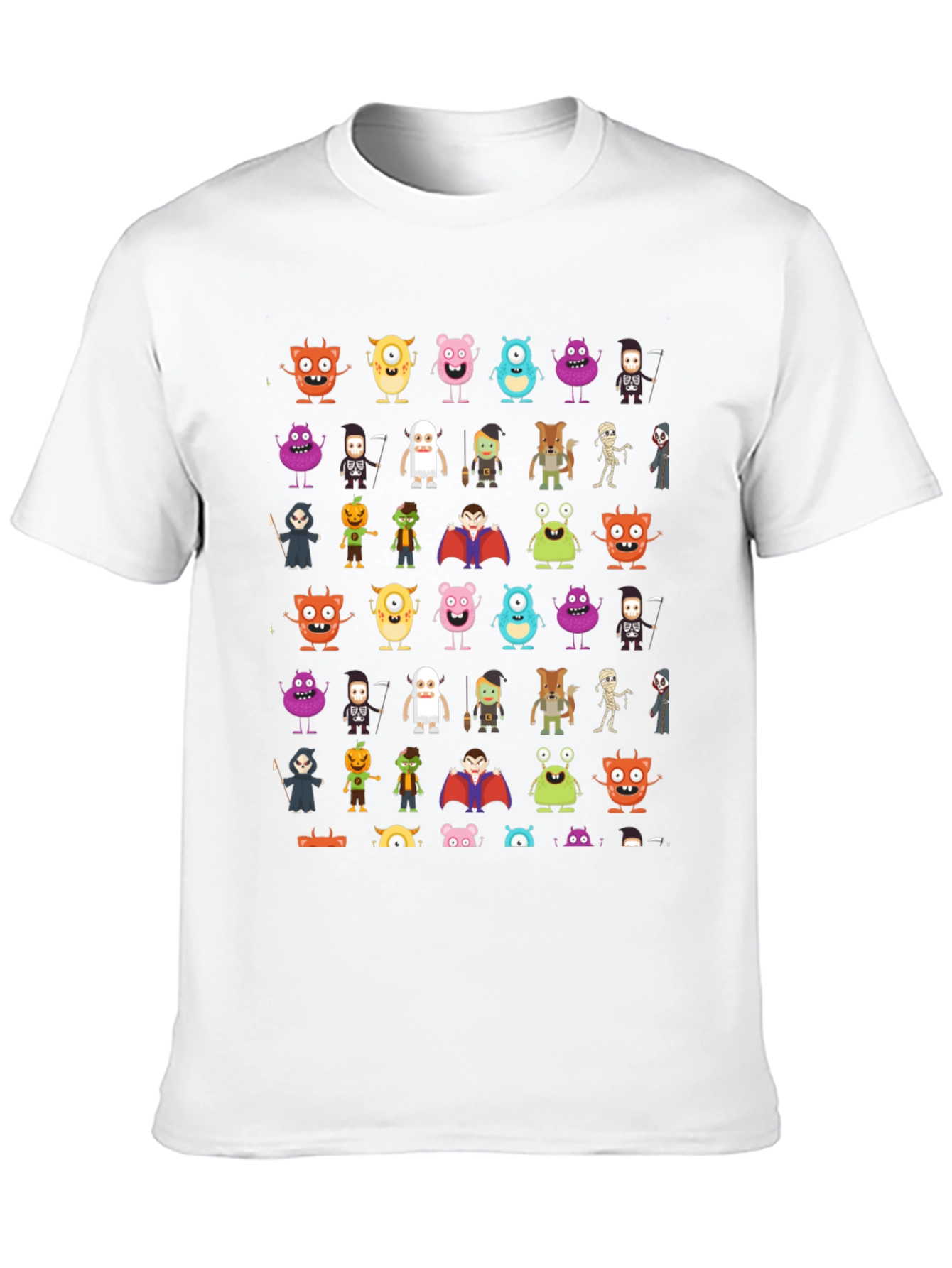 Monster Cartoon Graphic Print Black T-Shirt