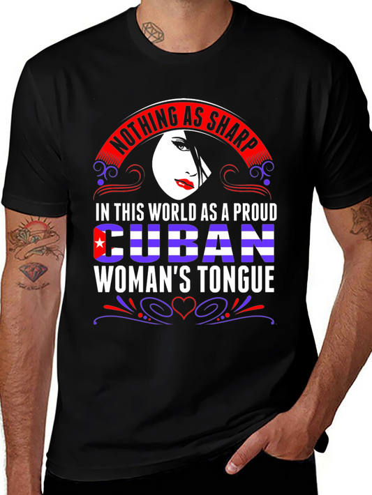 Proud Cuban Womans Tongue Graphic Tee