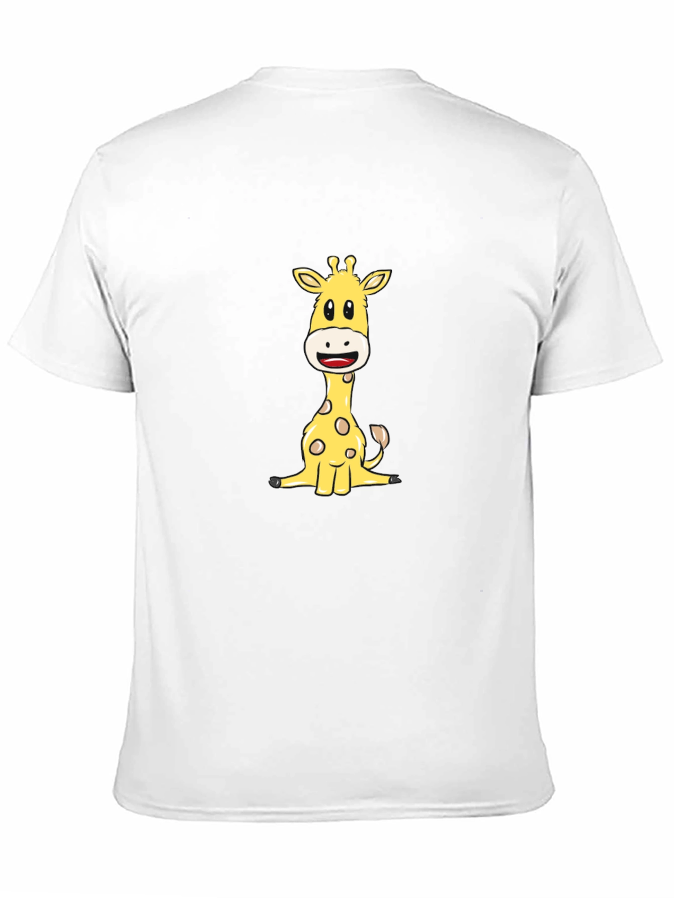 Cute Giraffe Graphic Tee - Black Cotton Blend