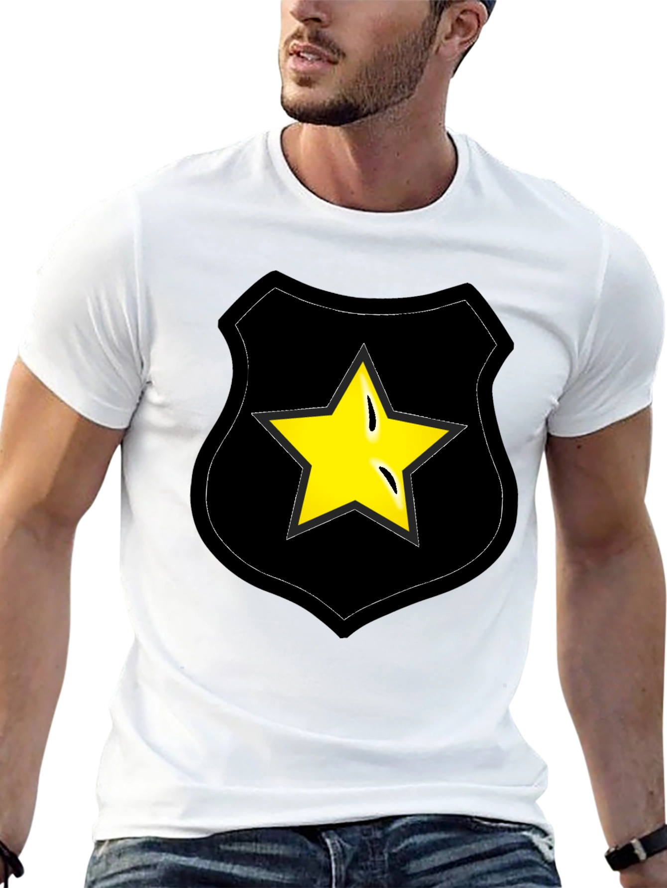 Star Badge Graphic Tee - Black