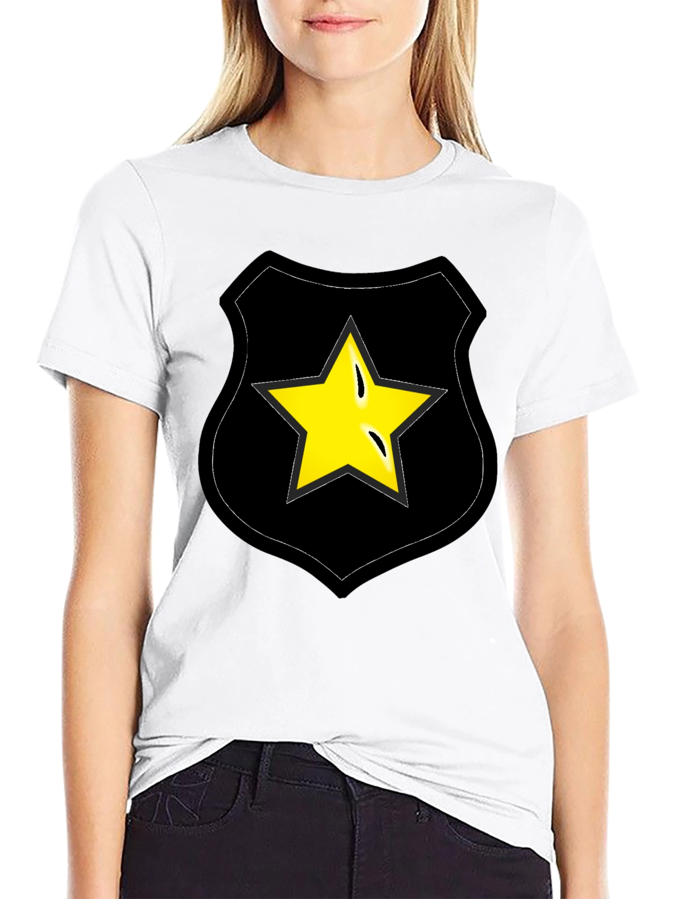 Star Badge Graphic Tee - Black