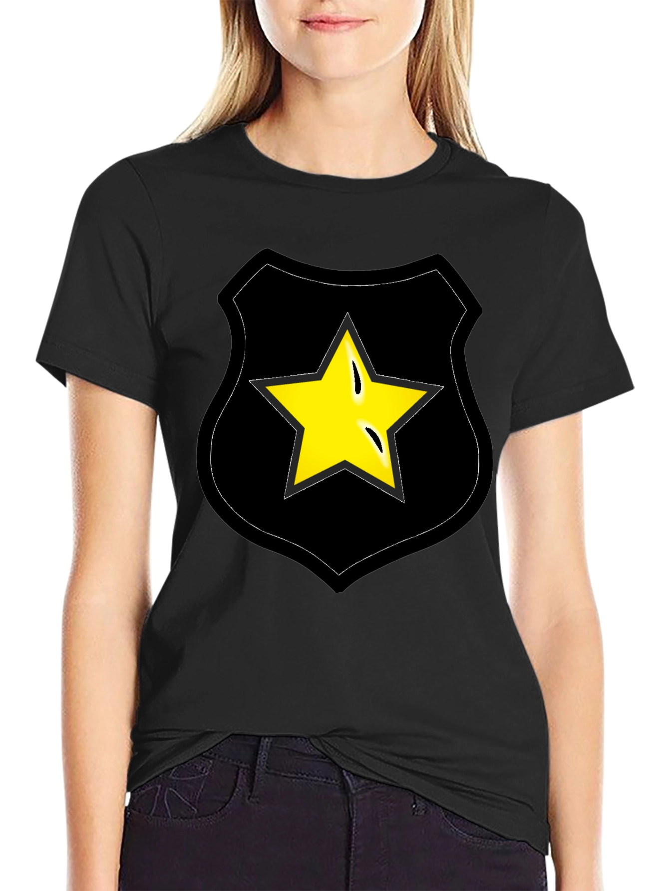 Star Badge Graphic Tee - Black