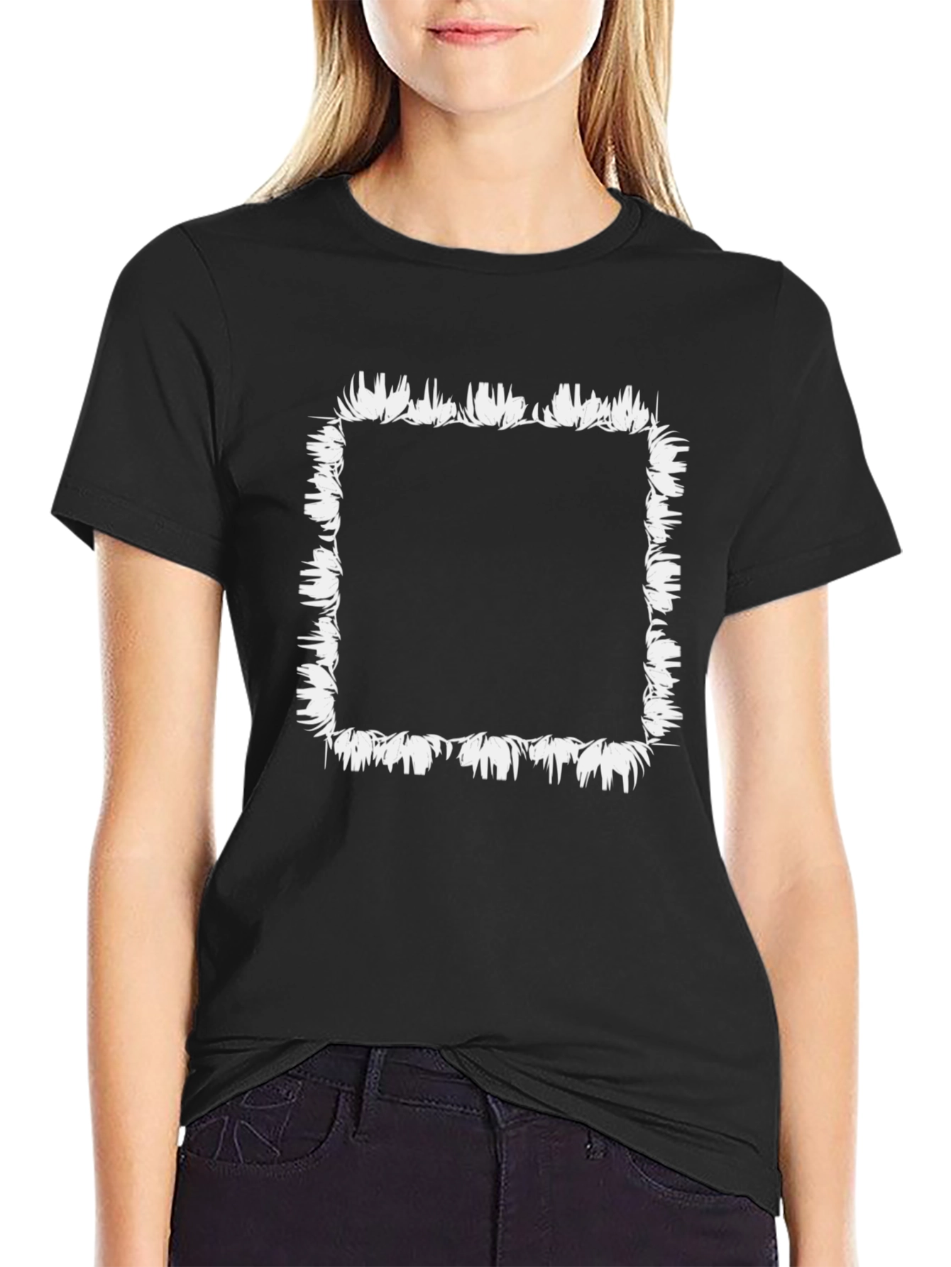 Edgy Abstract Floral Square Tee