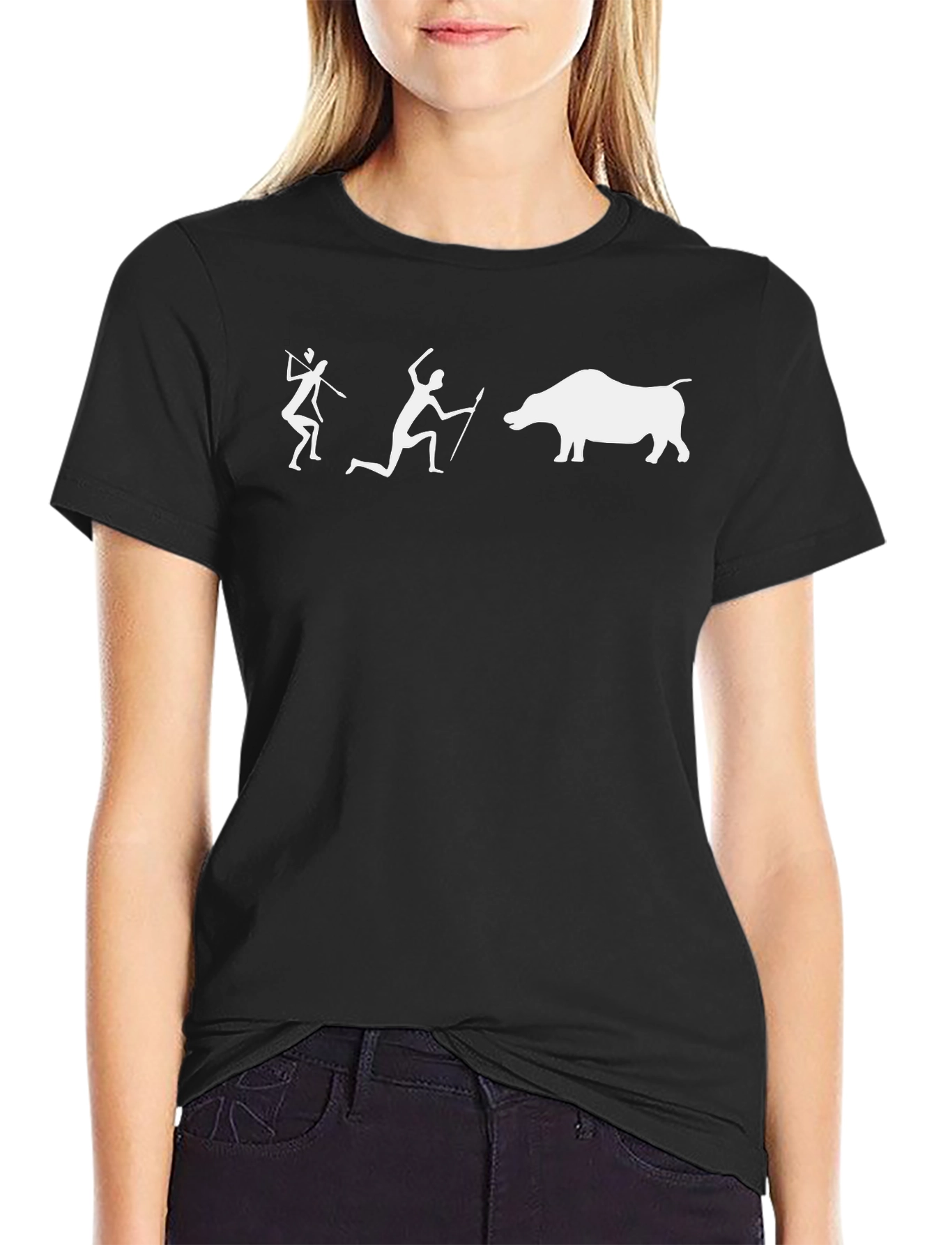 Caveman Hunting T-Shirt - Novelty Graphic Tee