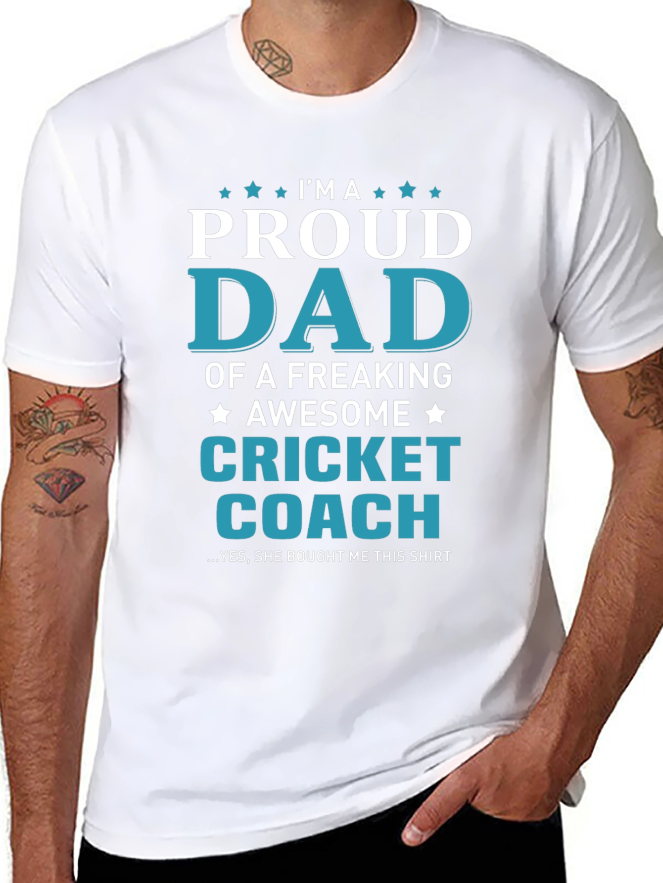 Proud Cricket Dad T-Shirt - Awesome Coach Apparel
