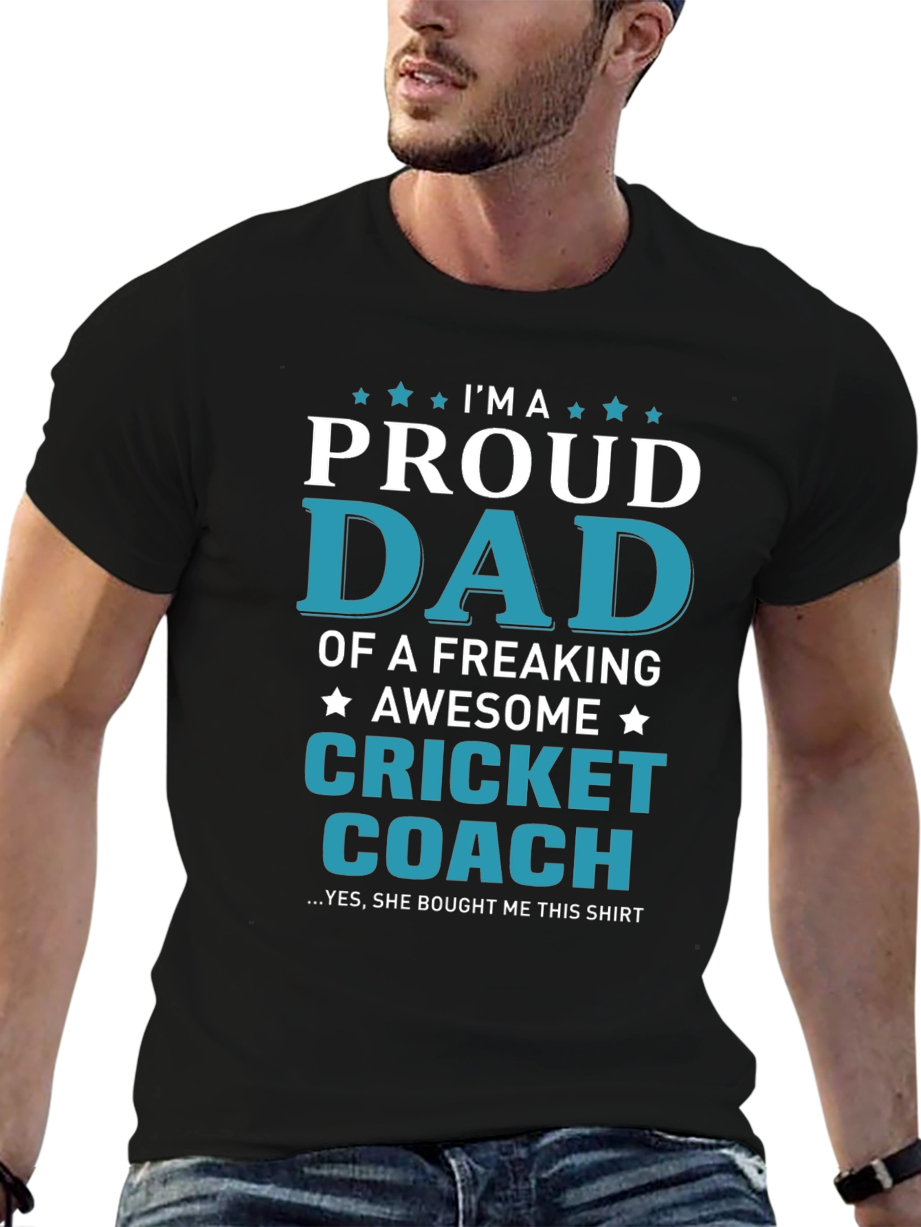 Proud Cricket Dad T-Shirt - Awesome Coach Apparel