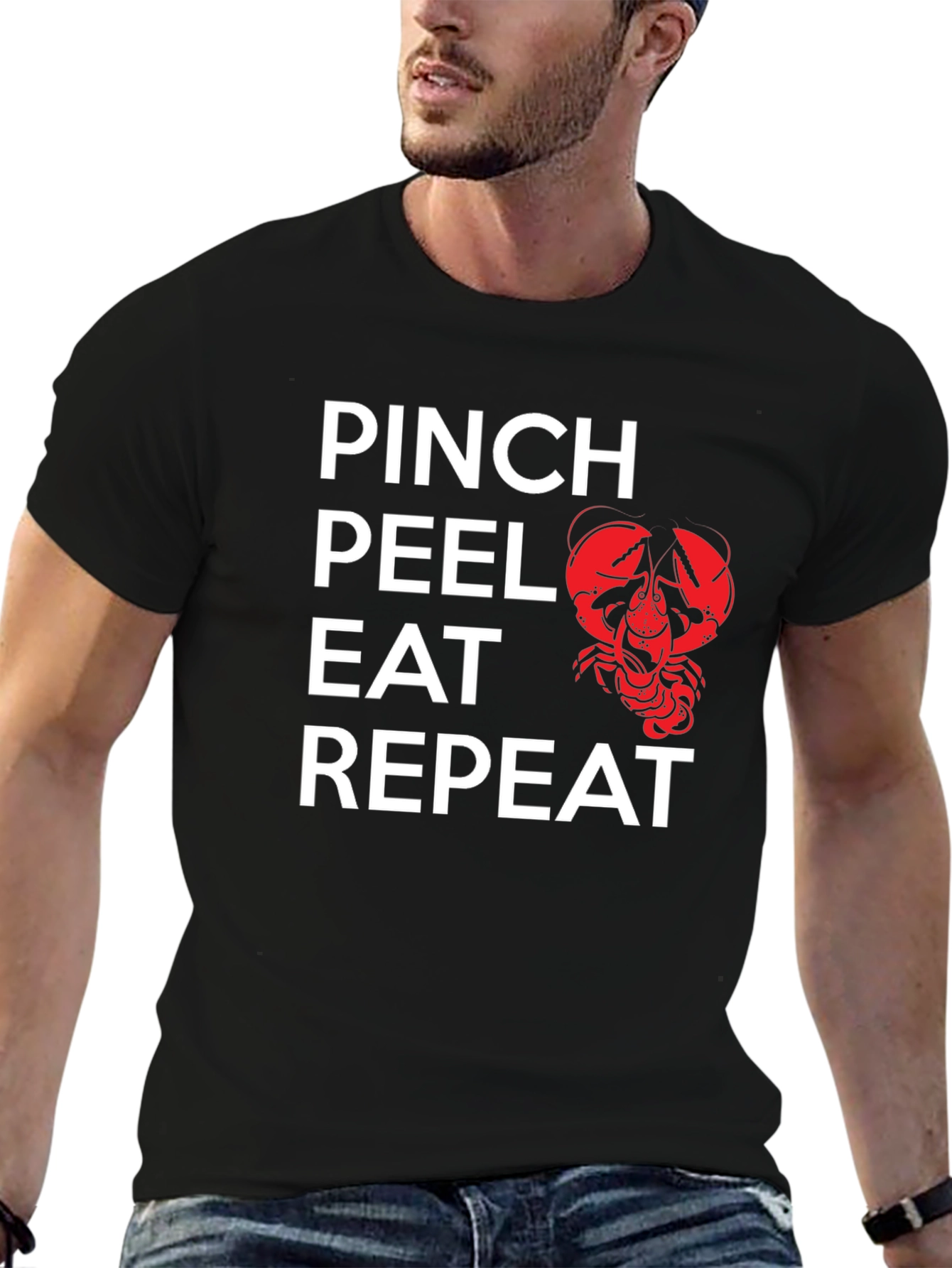Pinch Peel Eat Repeat Crawfish Graphic Tee