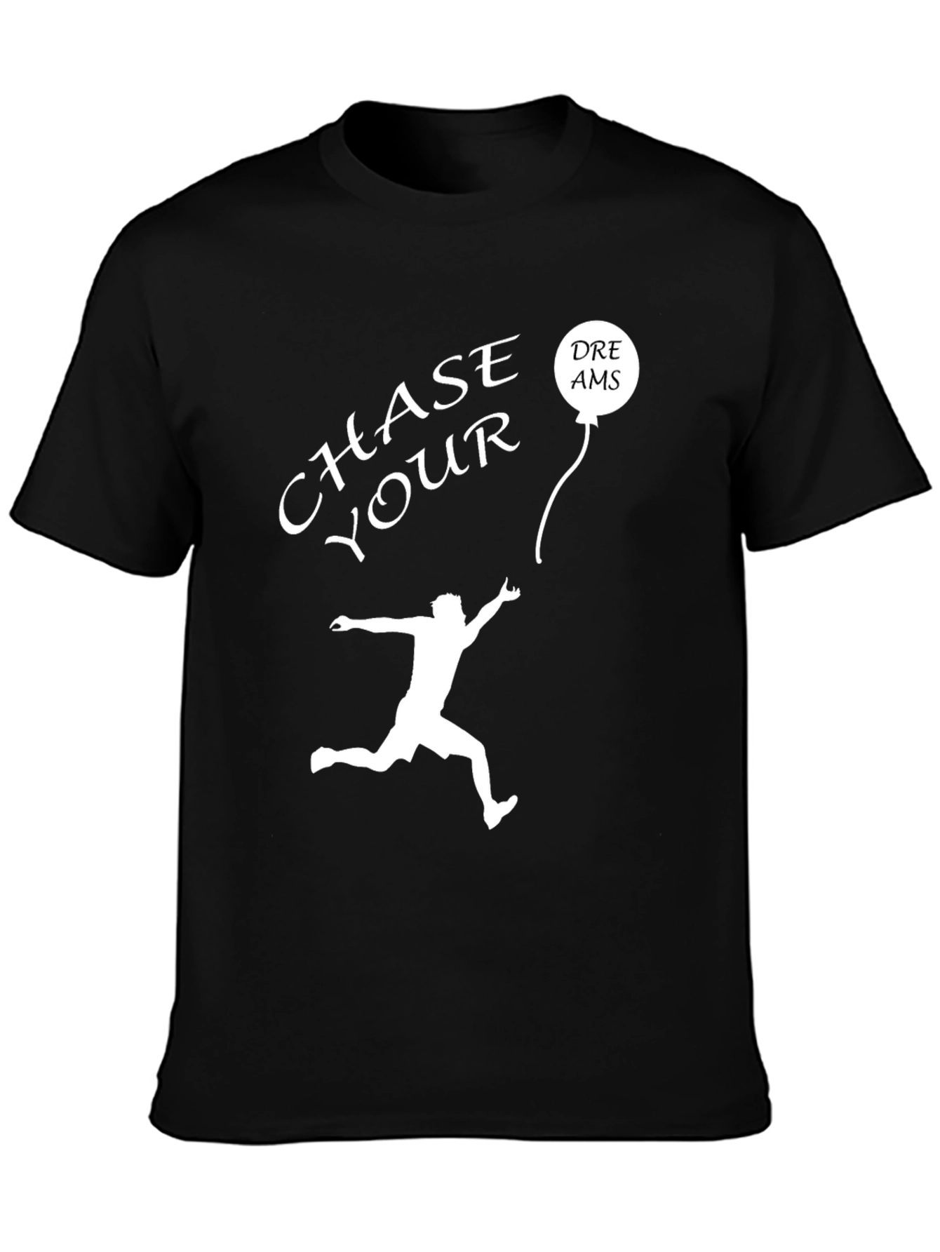 Chase Your Dreams Graphic Tee - Inspiring Black T-Shirt
