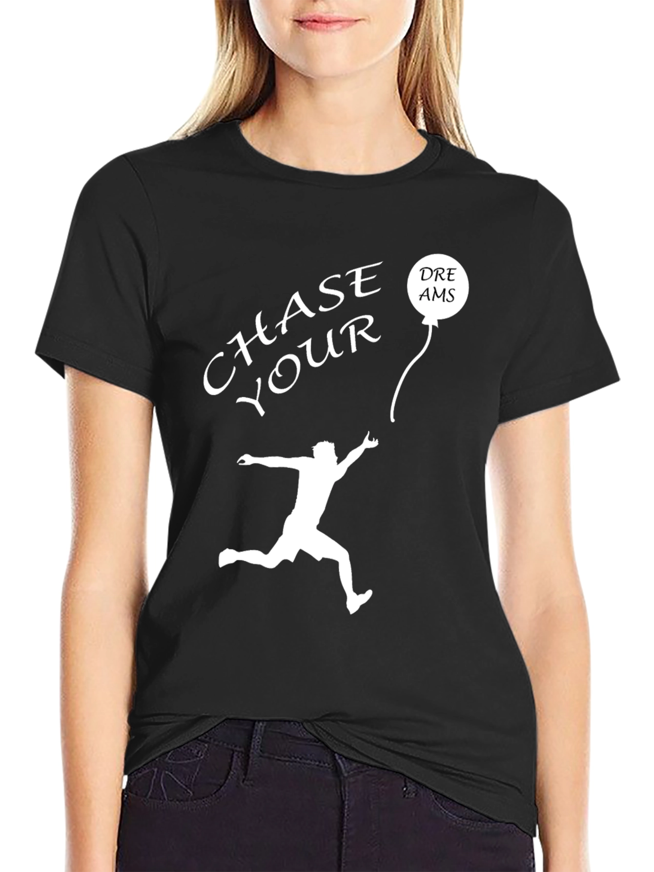 Chase Your Dreams Graphic Tee - Inspiring Black T-Shirt