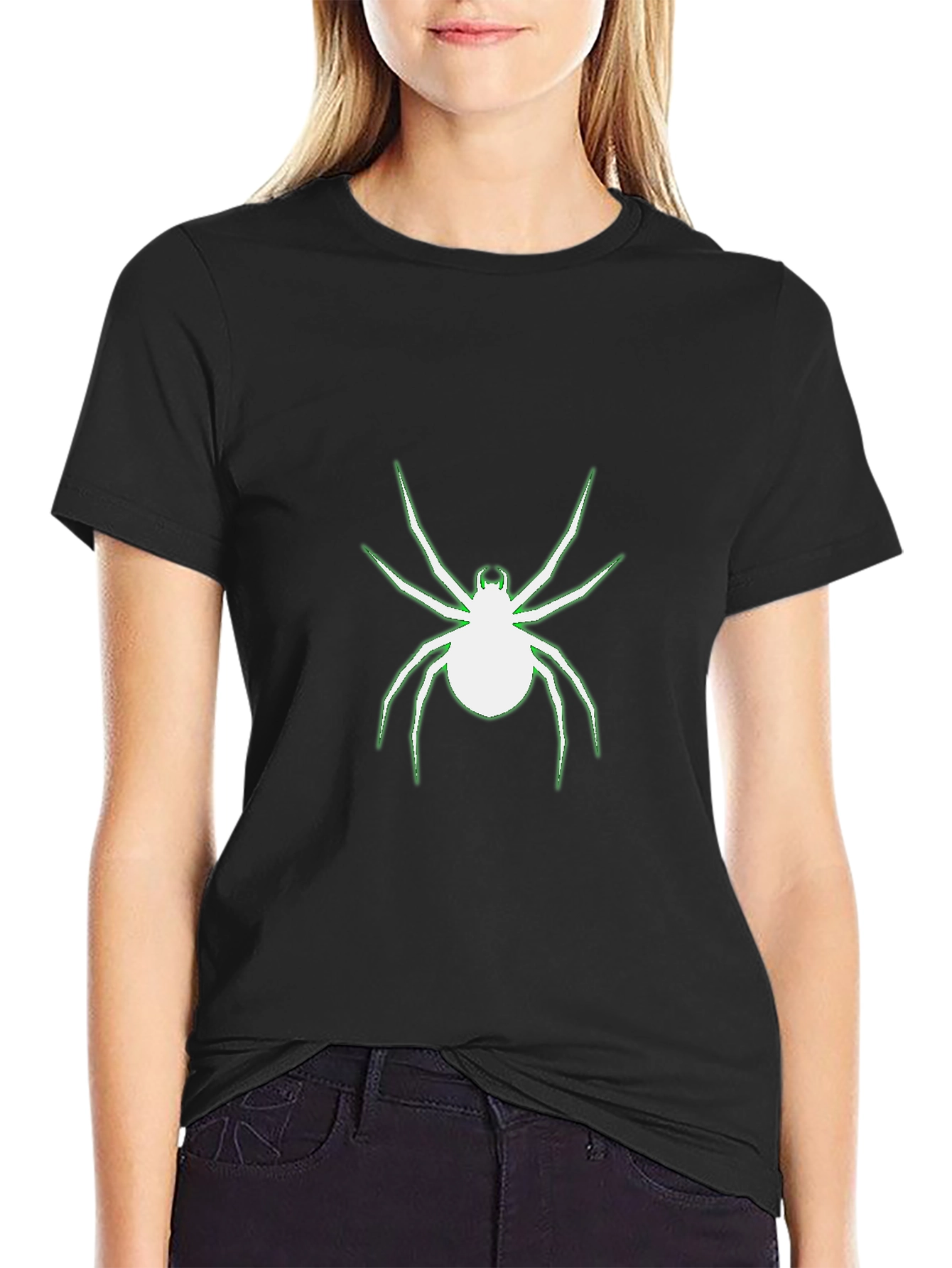 Glow Spider Graphic Black T-Shirt