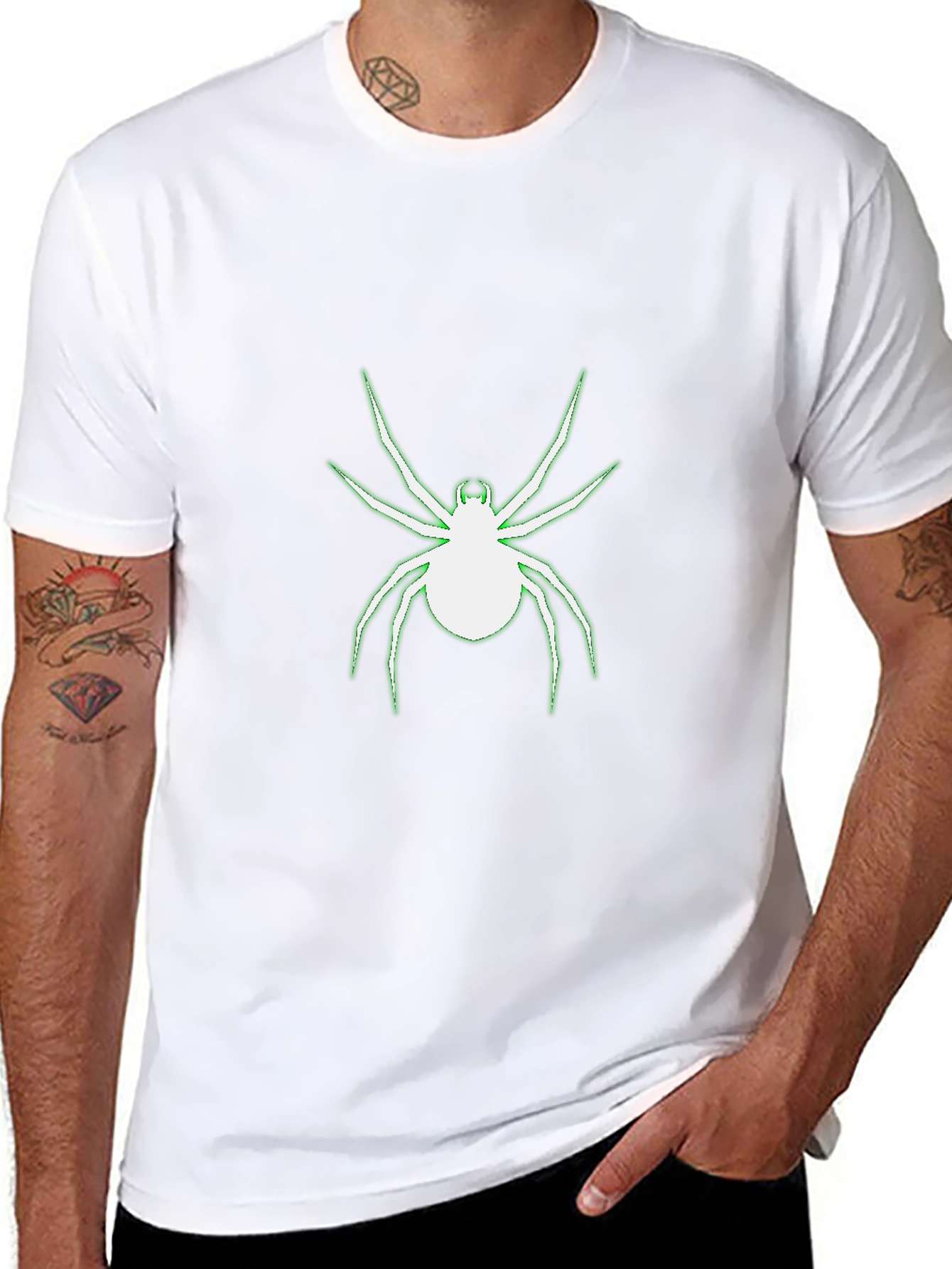 Glow Spider Graphic Black T-Shirt