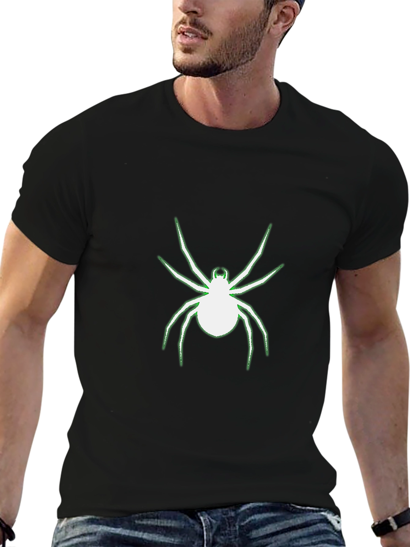 Glow Spider Graphic Black T-Shirt