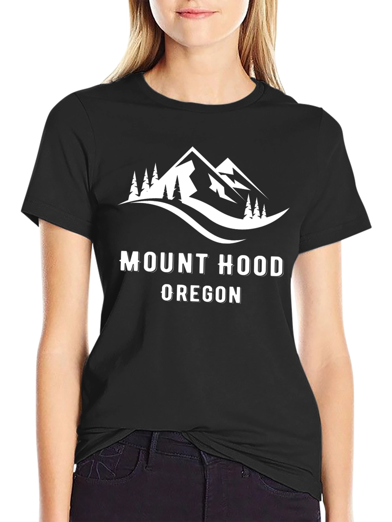 Mount Hood Oregon Graphic Tee - Black