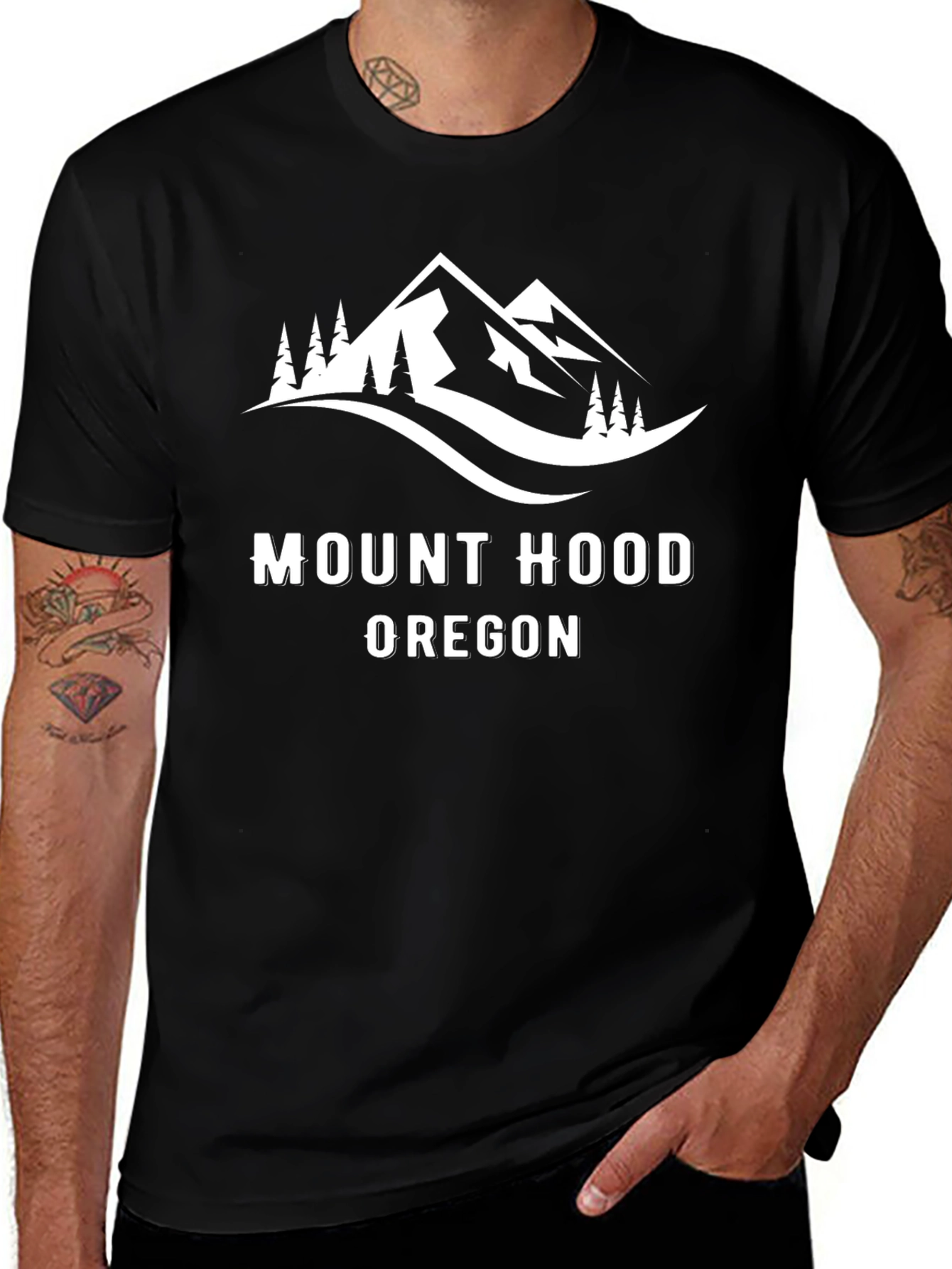 Mount Hood Oregon Graphic Tee - Black