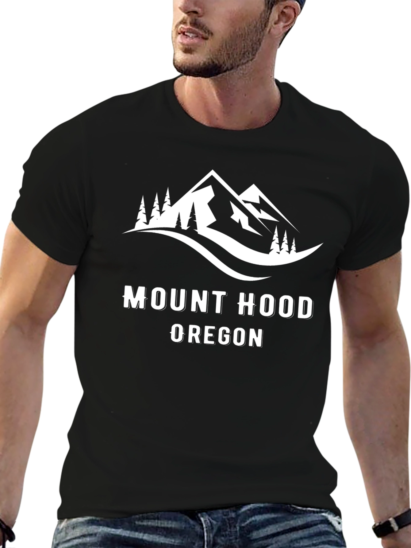 Mount Hood Oregon Graphic Tee - Black