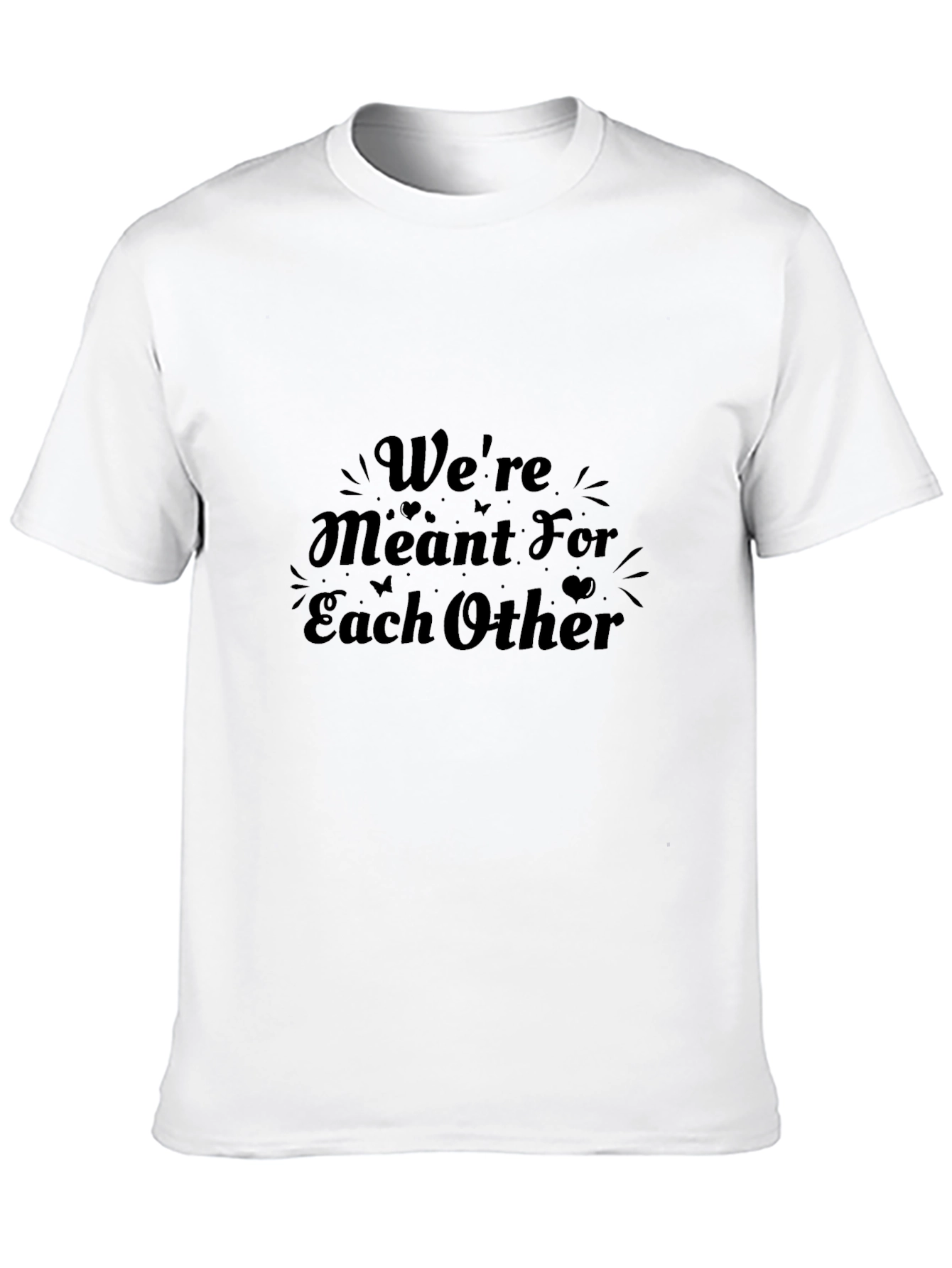 Romantic Meant For Each Other Black T-Shirt