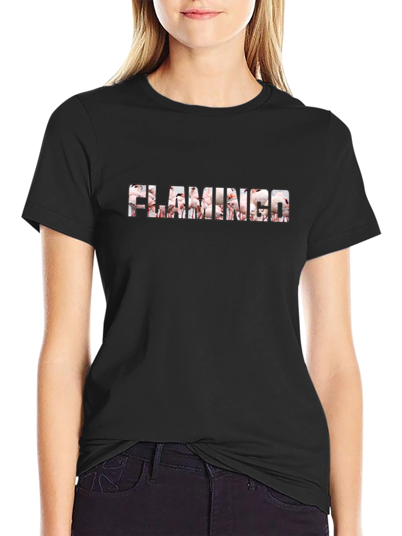 Flamingo Graphic Tee - Black Unisex T-Shirt
