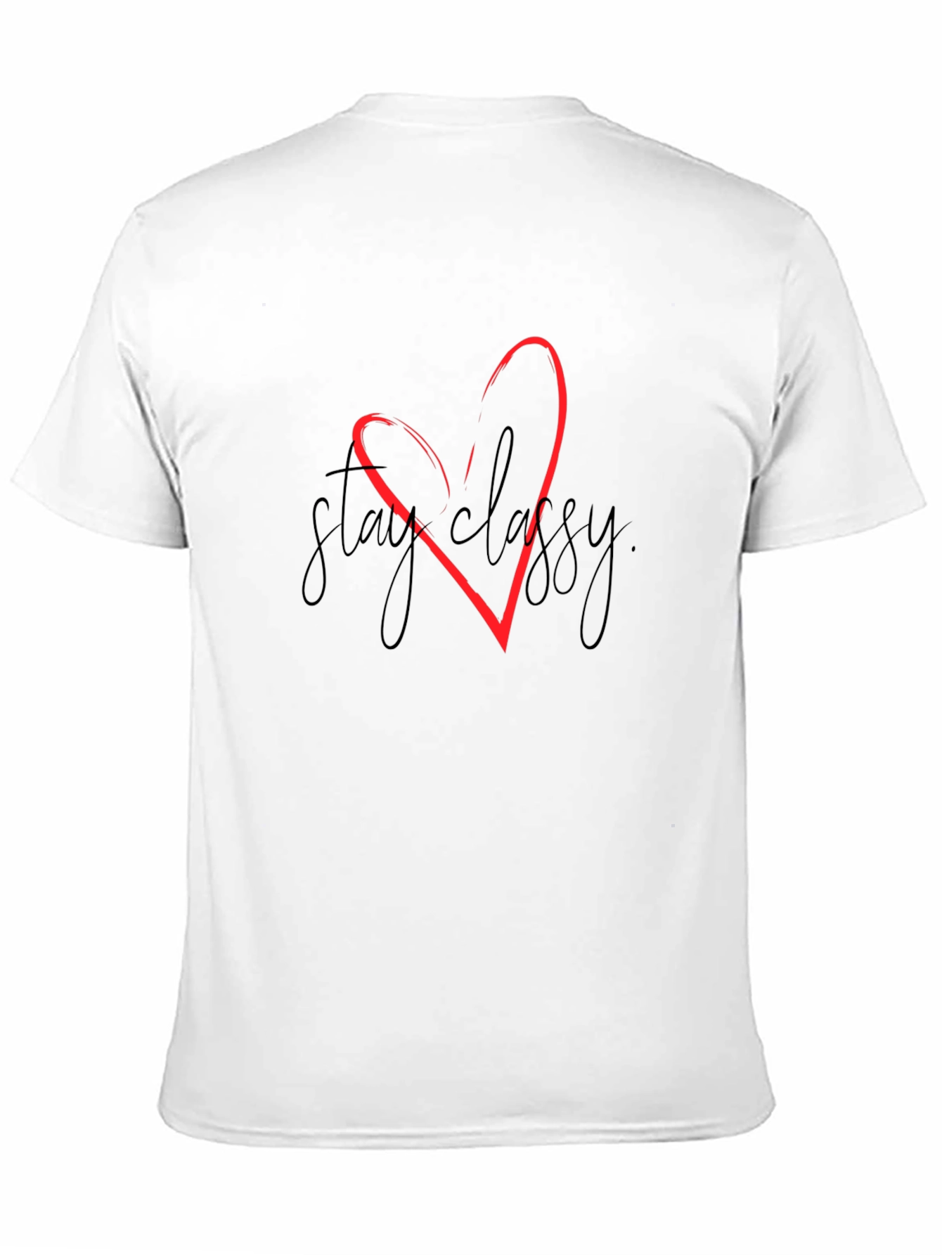 Stay Classy Black T-Shirt with Red Heart