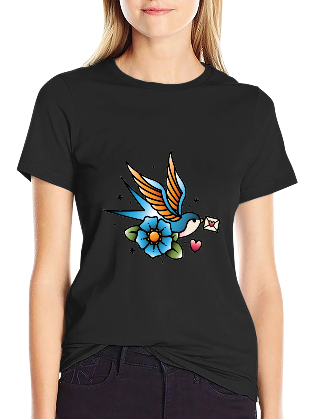 Retro Swallow Tattoo Graphic T-Shirt