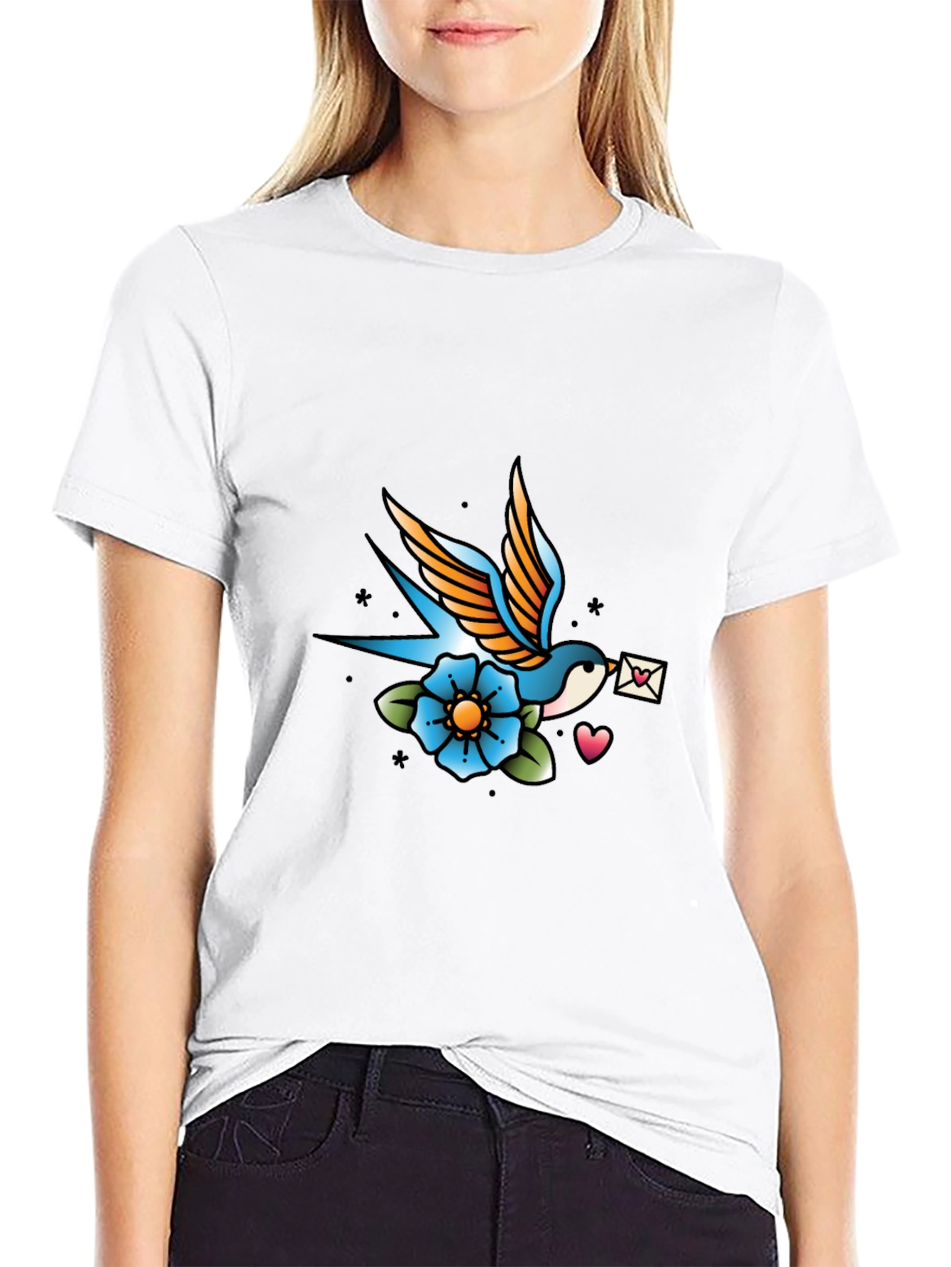 Retro Swallow Tattoo Graphic T-Shirt