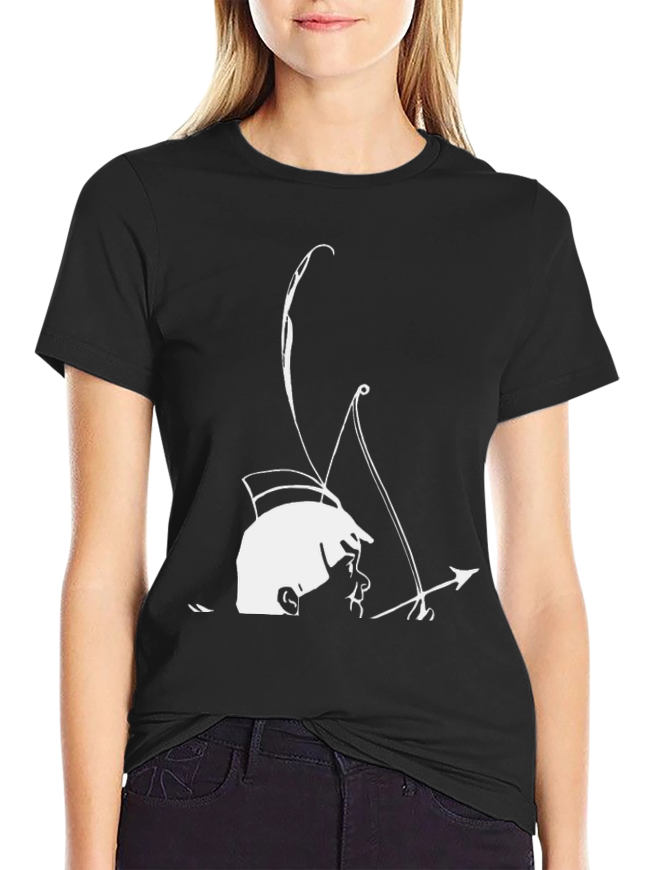 Archer Graphic Tee - Black Cotton T-Shirt