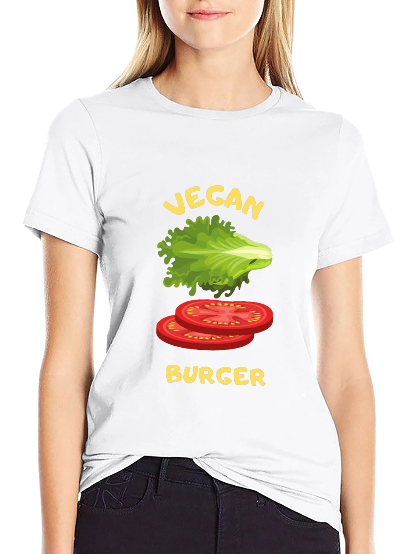 Vegan Burger Graphic T-Shirt - Black