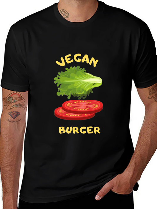Vegan Burger Graphic T-Shirt - Black