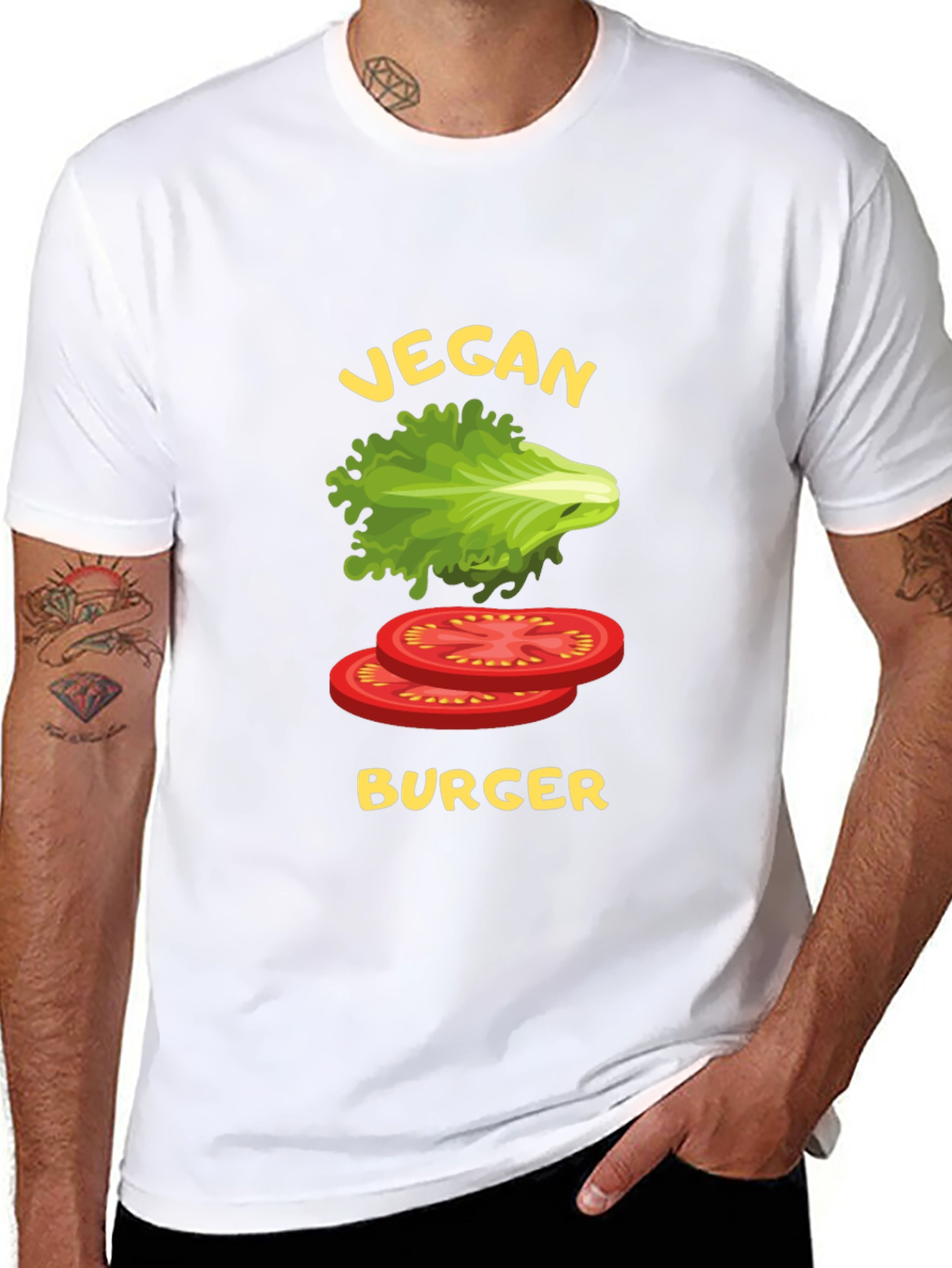 Vegan Burger Graphic T-Shirt - Black