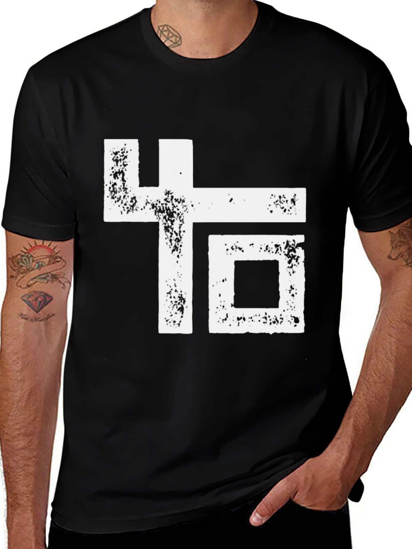 Abstract Graphic Print Black T-Shirt