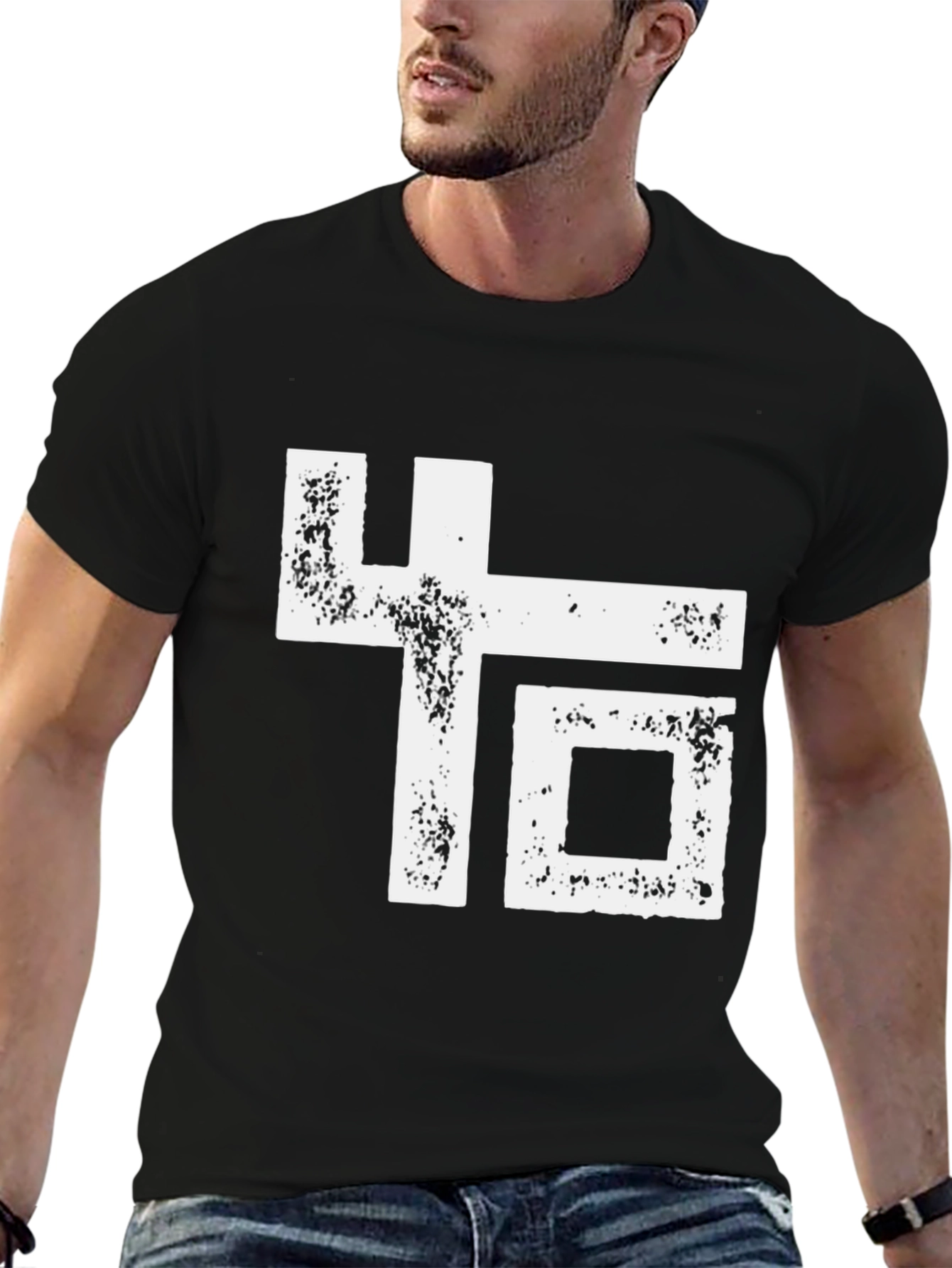 Abstract Graphic Print Black T-Shirt