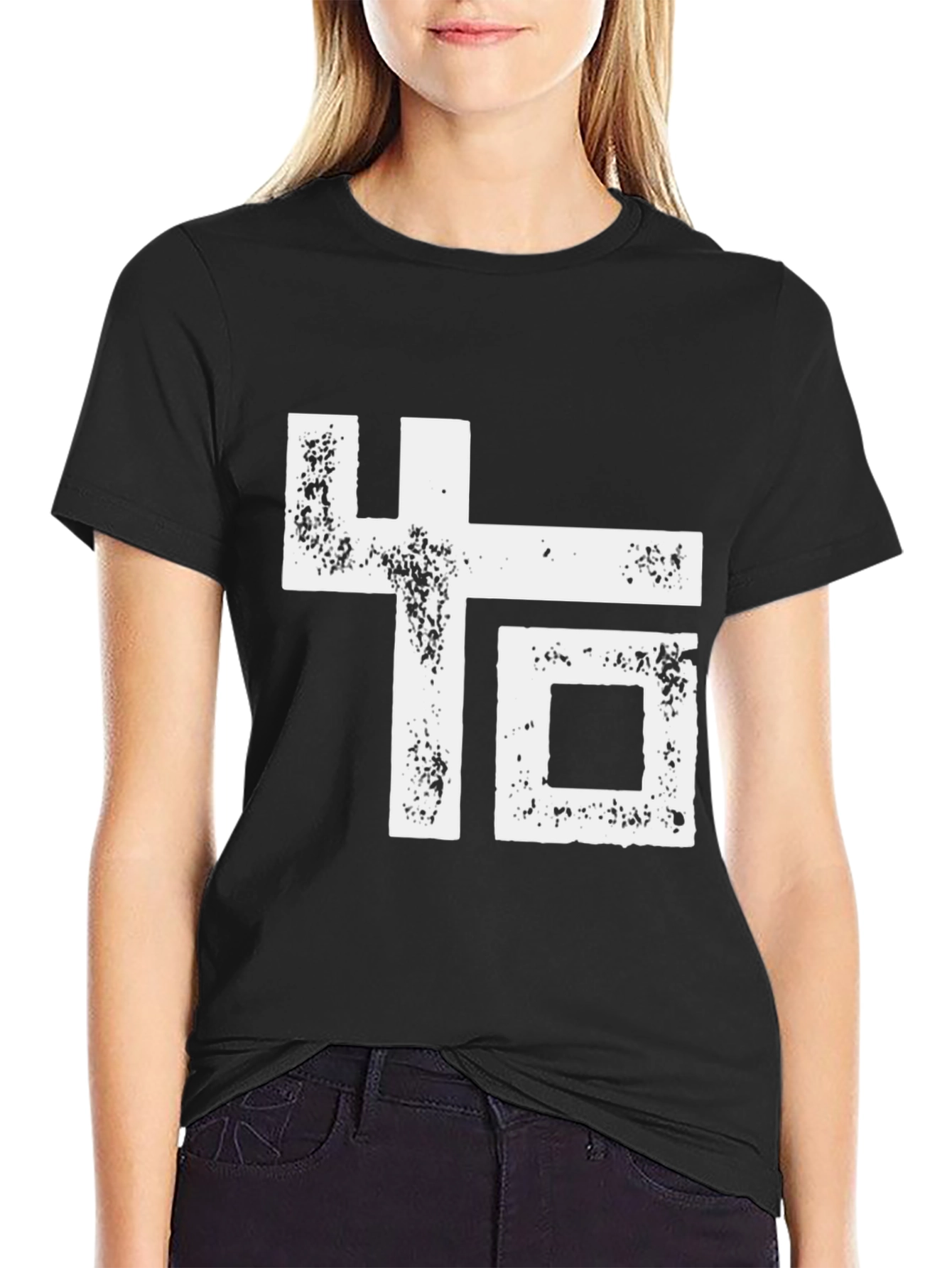Abstract Graphic Print Black T-Shirt