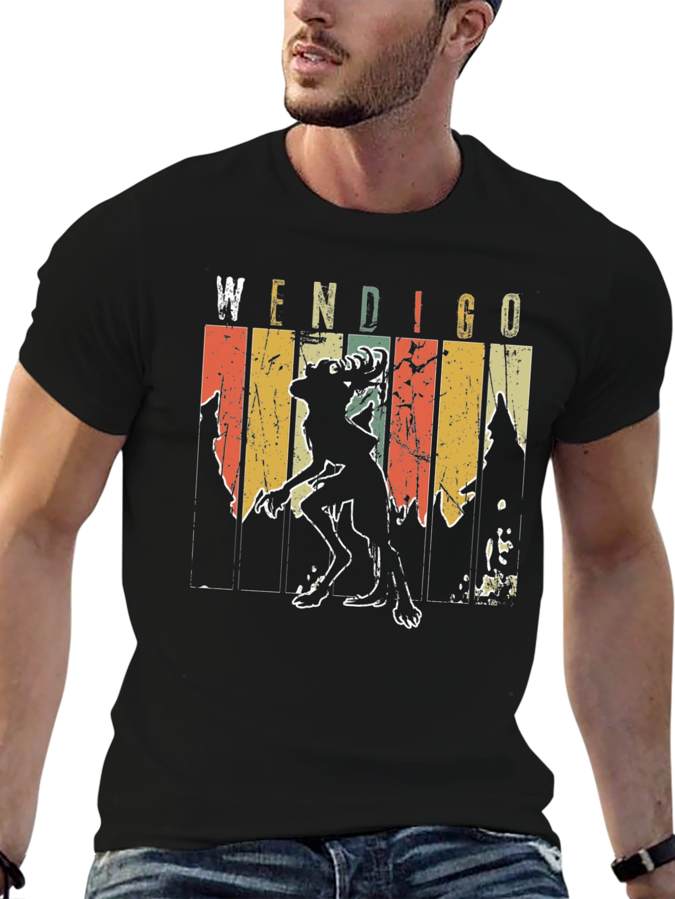 Wendigo Retro Graphic Tee - Black