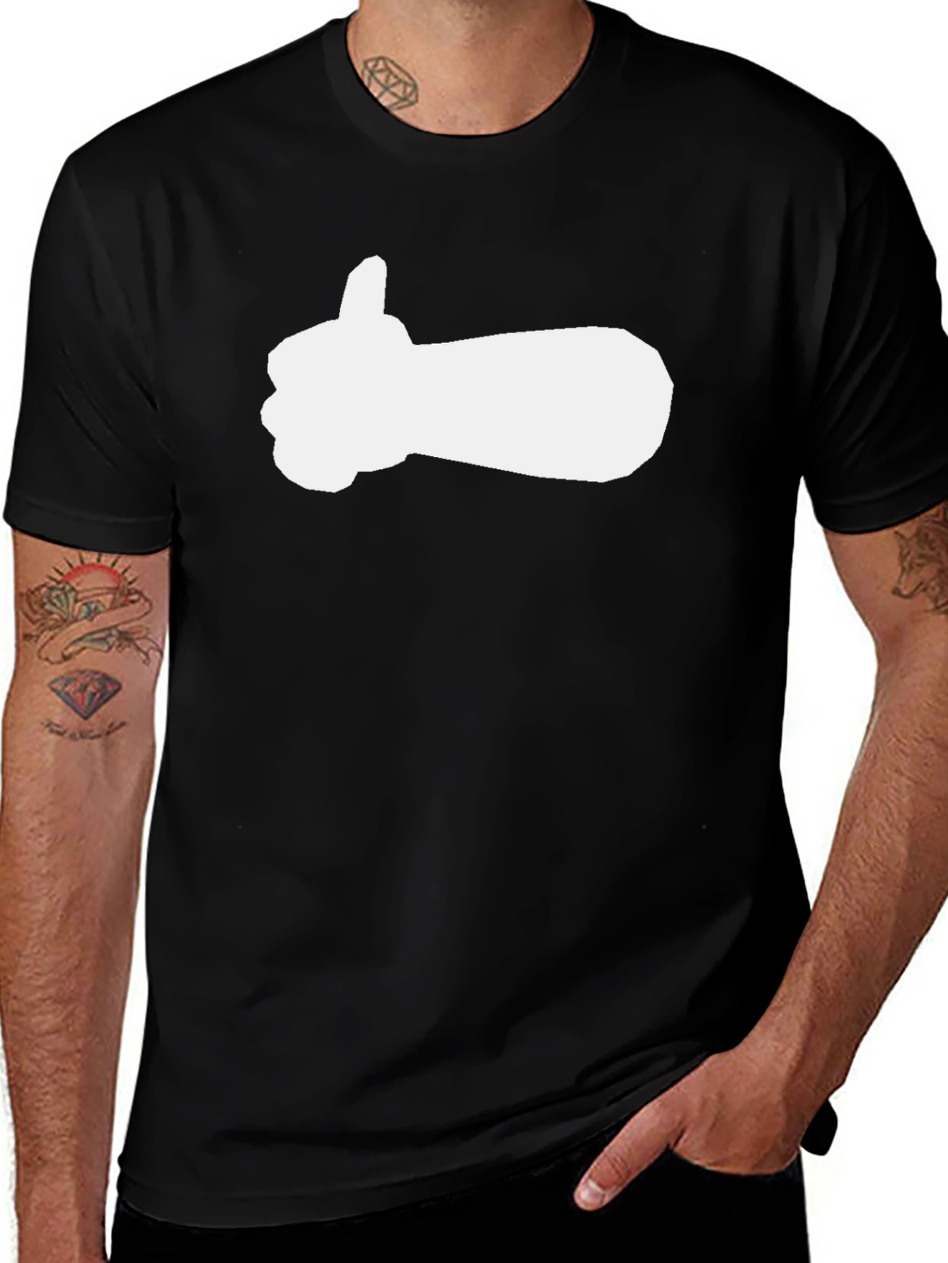 Thumbs Up Graphic Tee - Black Casual Shirt