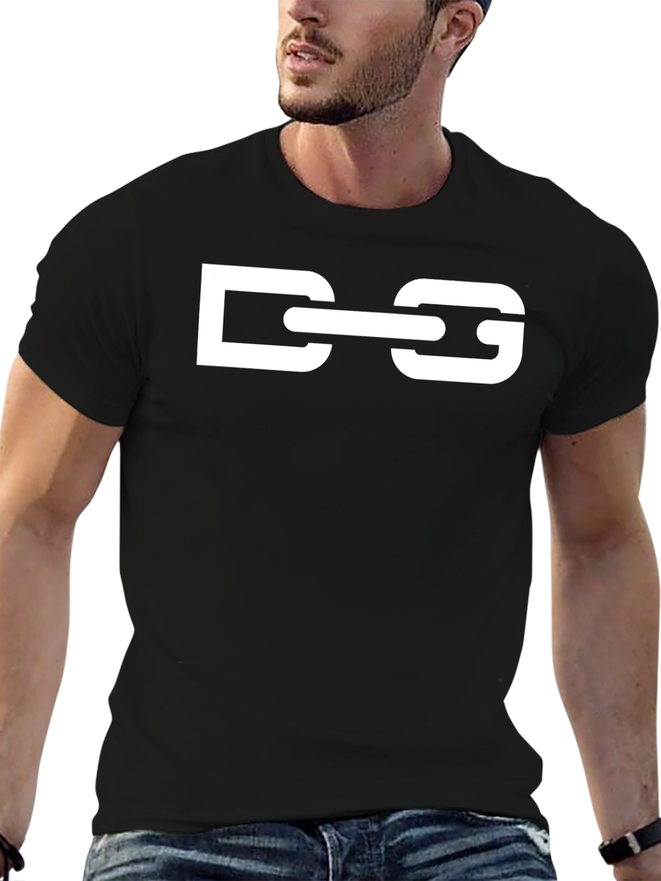 DG Chain Graphic Tee - Stylish Black Cotton T-Shirt